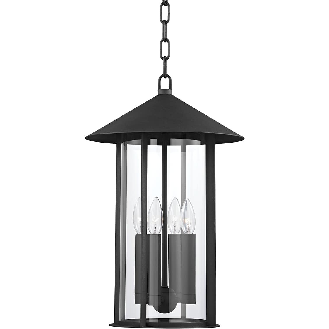 Long Beach 4 Light 13 inch Textured Black Outdoor Pendant