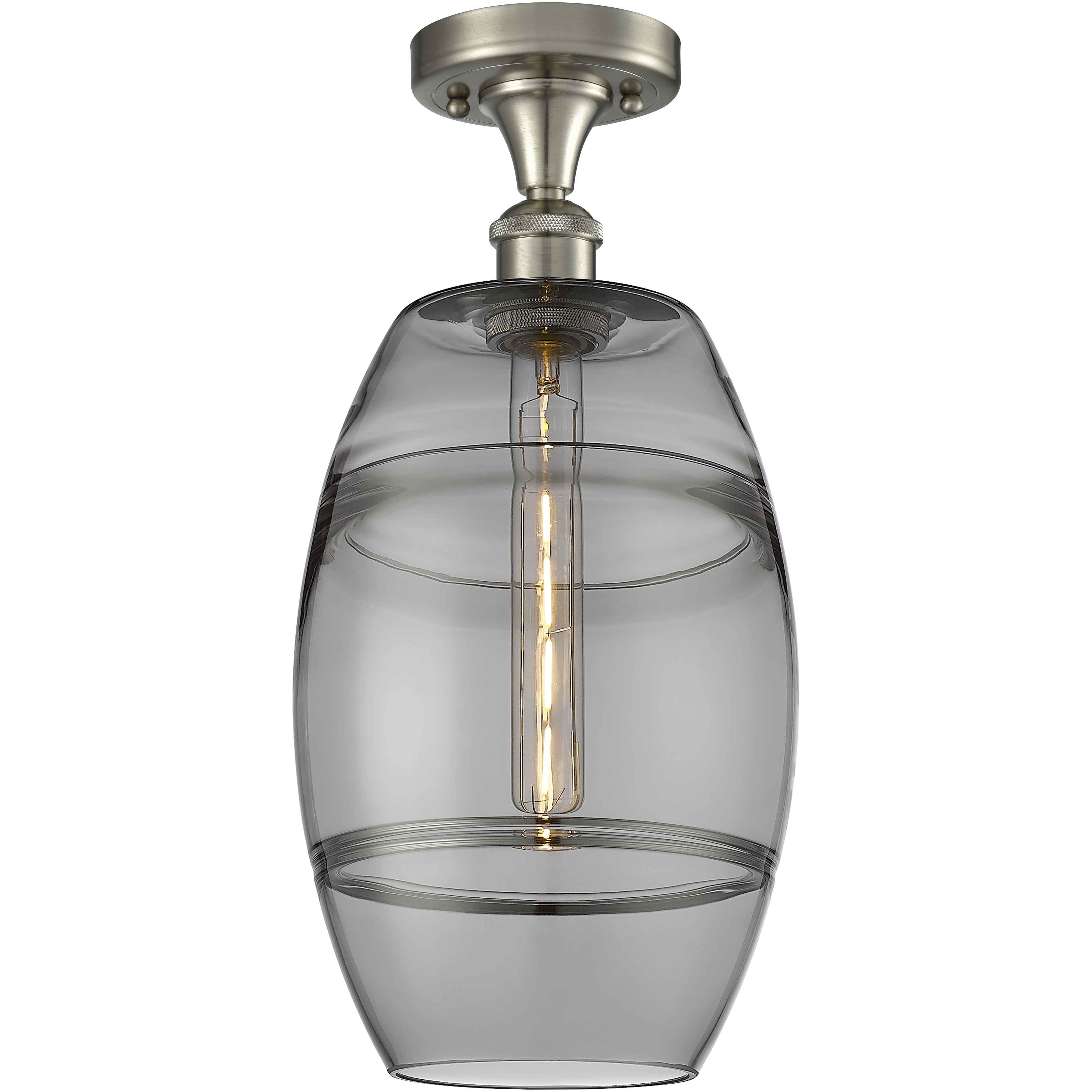 Edison Vaz 1 Light 8 inch Brushed Satin Nickel Semi-Flush Mount Ceiling Light