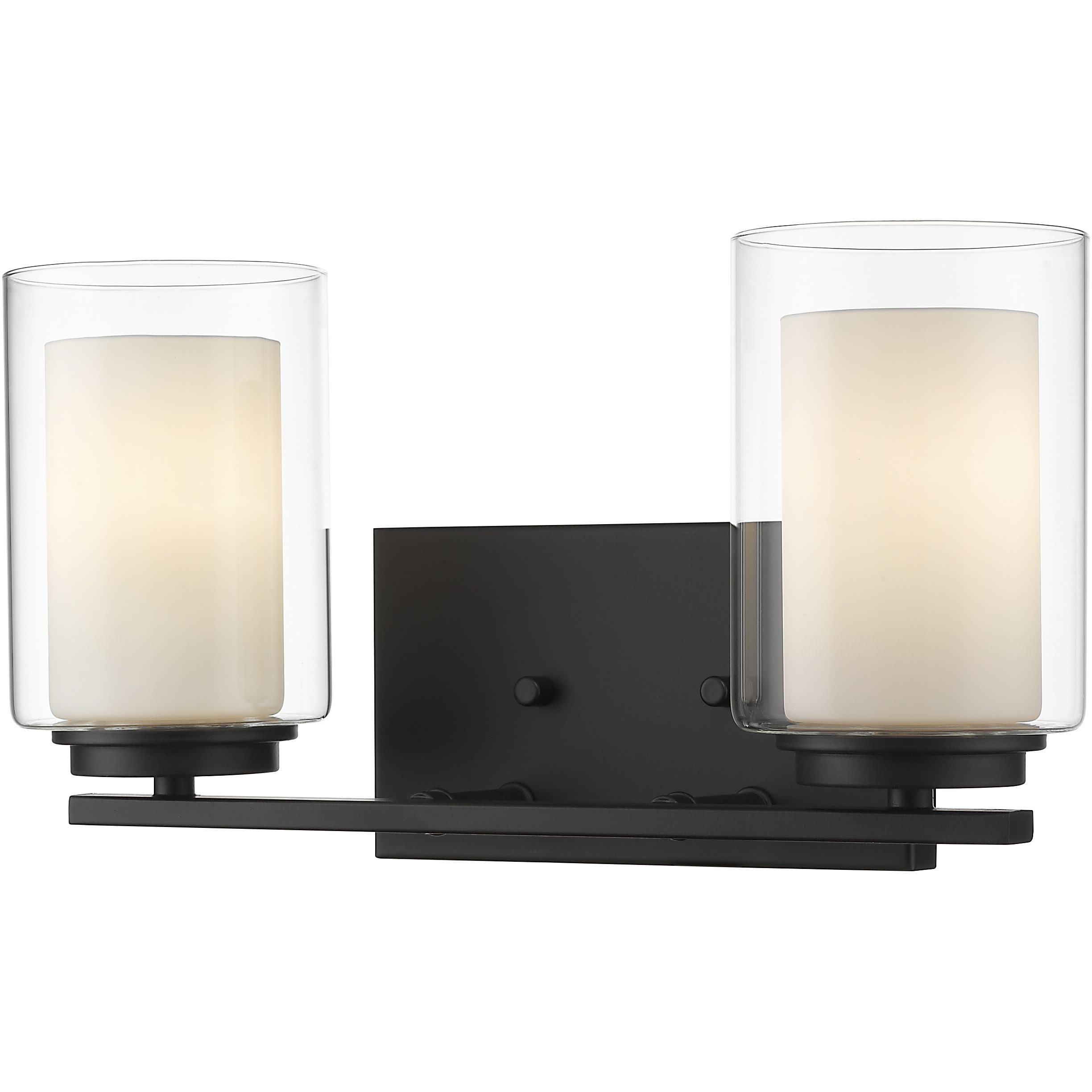 Willow 2 Light 15 inch Matte Black Vanity Wall Light