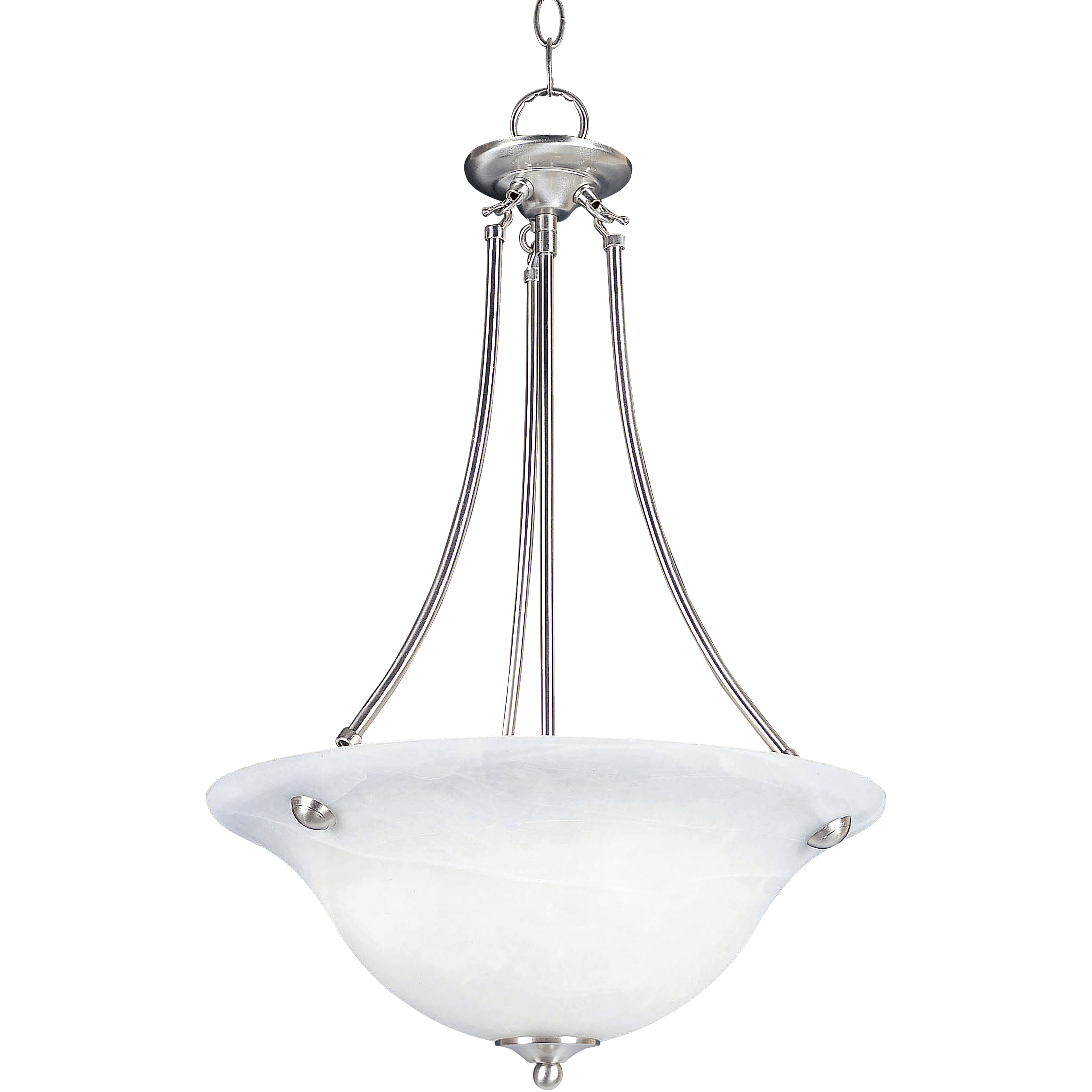 Malaga 3 Light 16 inch Satin Nickel Invert Bowl Pendant Ceiling Light in Marble