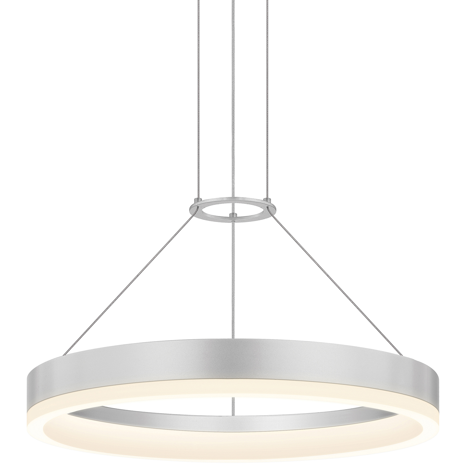 Corona LED 15.75 inch Bright Satin Aluminum Pendant Ceiling Light in Add 20 ft. Cord