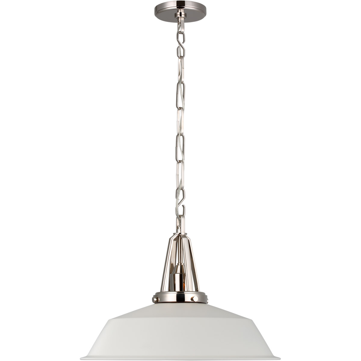 Chapman & Myers Layton LED 20 inch Polished Nickel Pendant Ceiling Light in Matte White