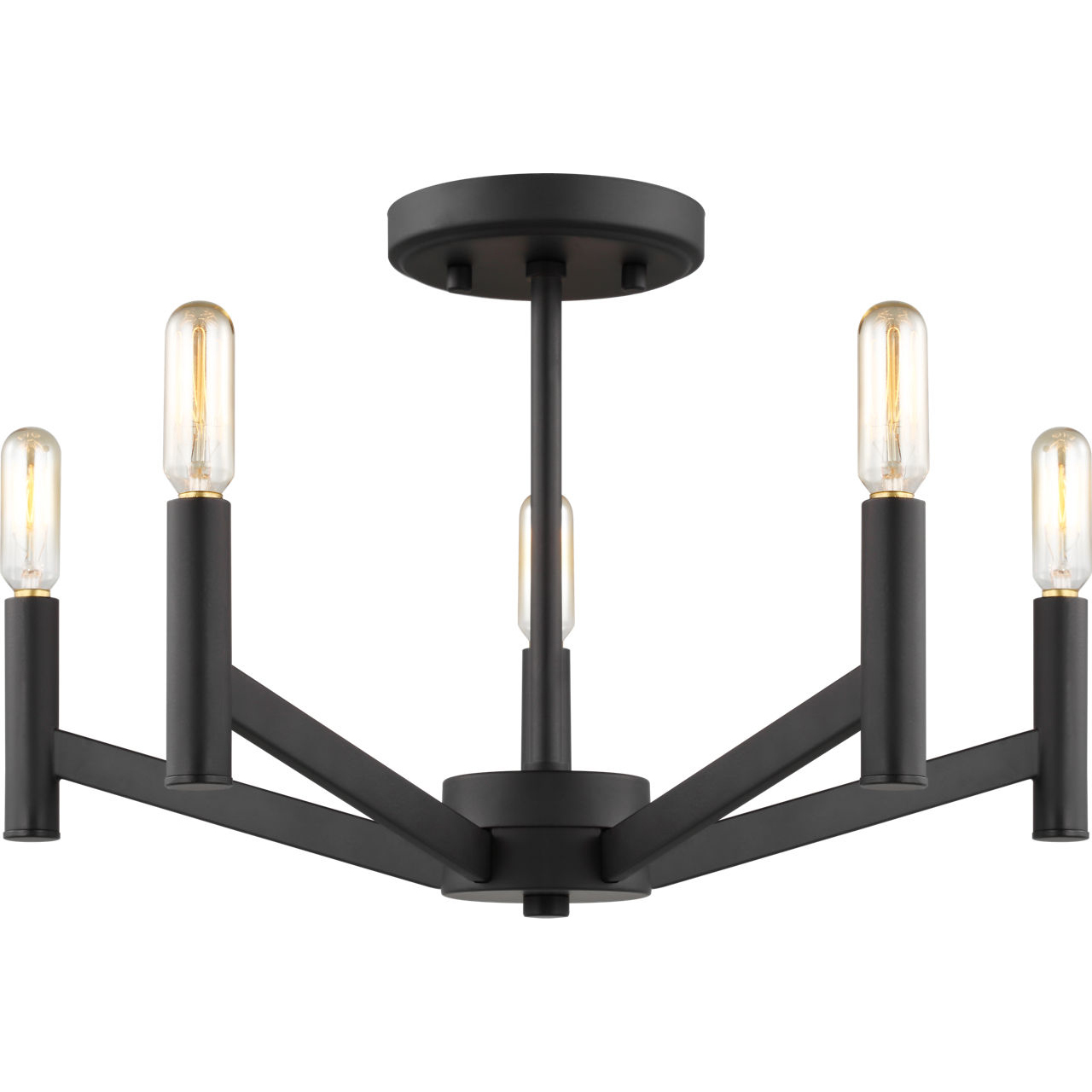 Vector 5 Light 18 inch Midnight Black Semi-Flush Mount Ceiling Light
