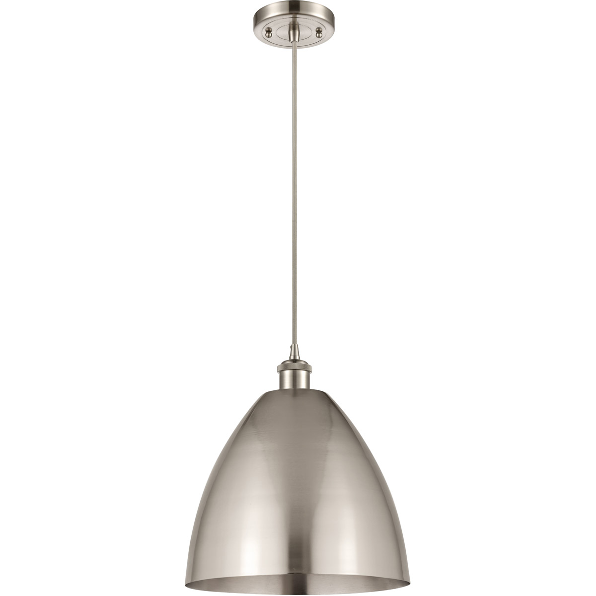 Ballston Plymouth Dome LED 12 inch White and Polished Chrome Mini Pendant Ceiling Light in Matte Red