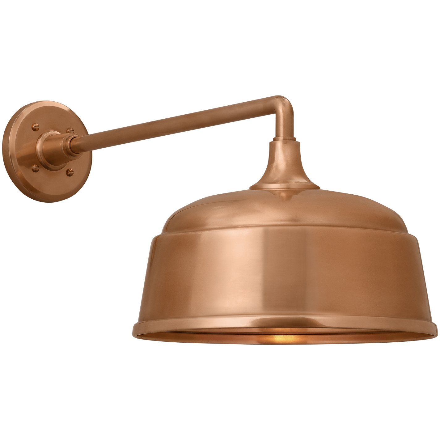 Thomas O'Brien Academy Barn Light LED 12 inch Soft Copper Mack Barn Light in 12.5" Soft Copper Rockhouse Shade