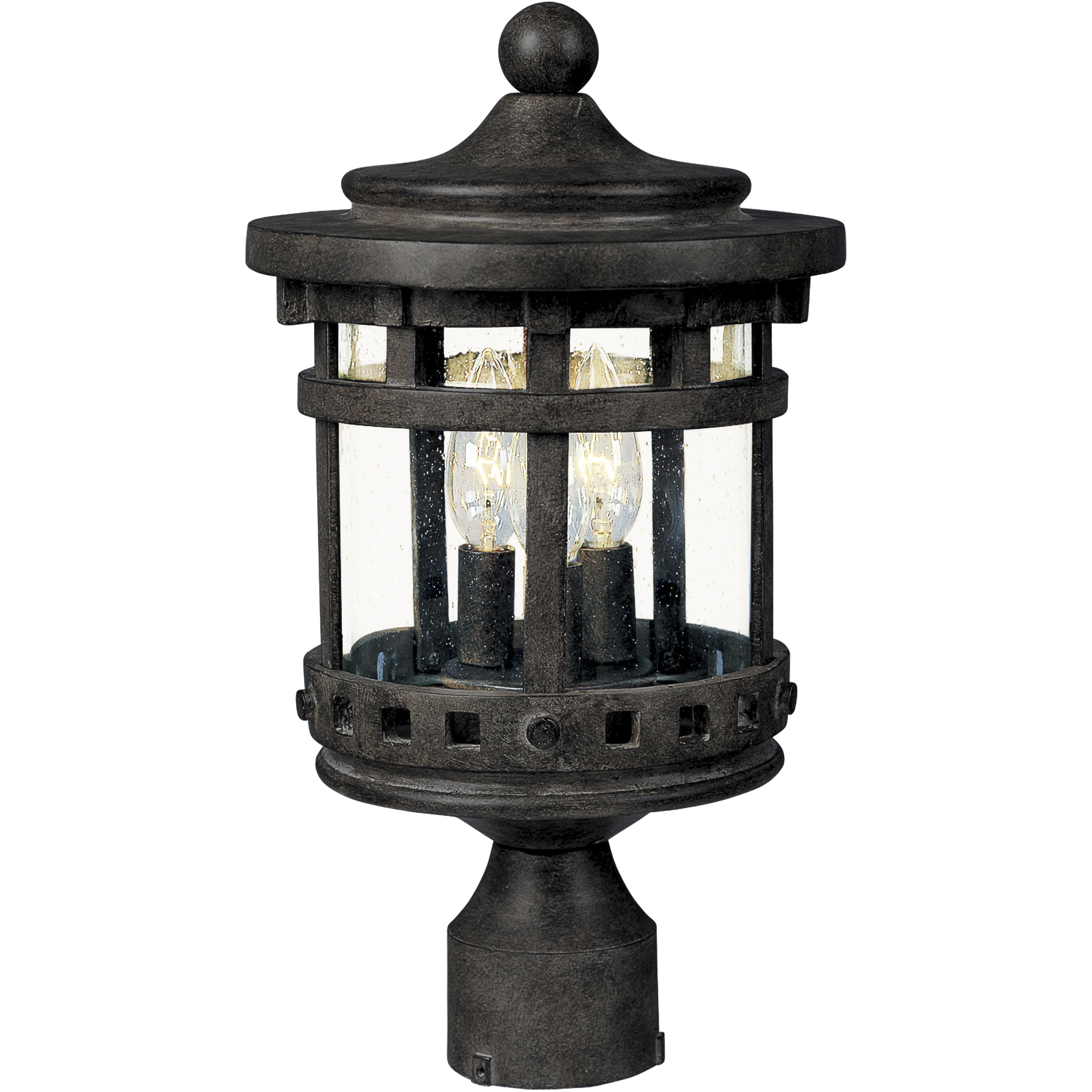 Santa Barbara DC 3 Light 18.5 inch Sienna Outdoor Pole/Post Mount
