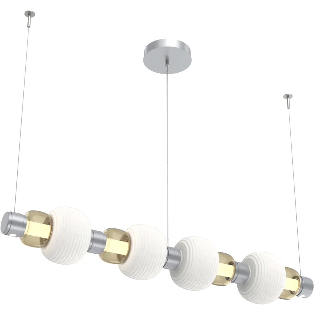 Torno Mandrel LED 53.3 inch Classic Silver with Chalk Linear Chandelier Ceiling Light