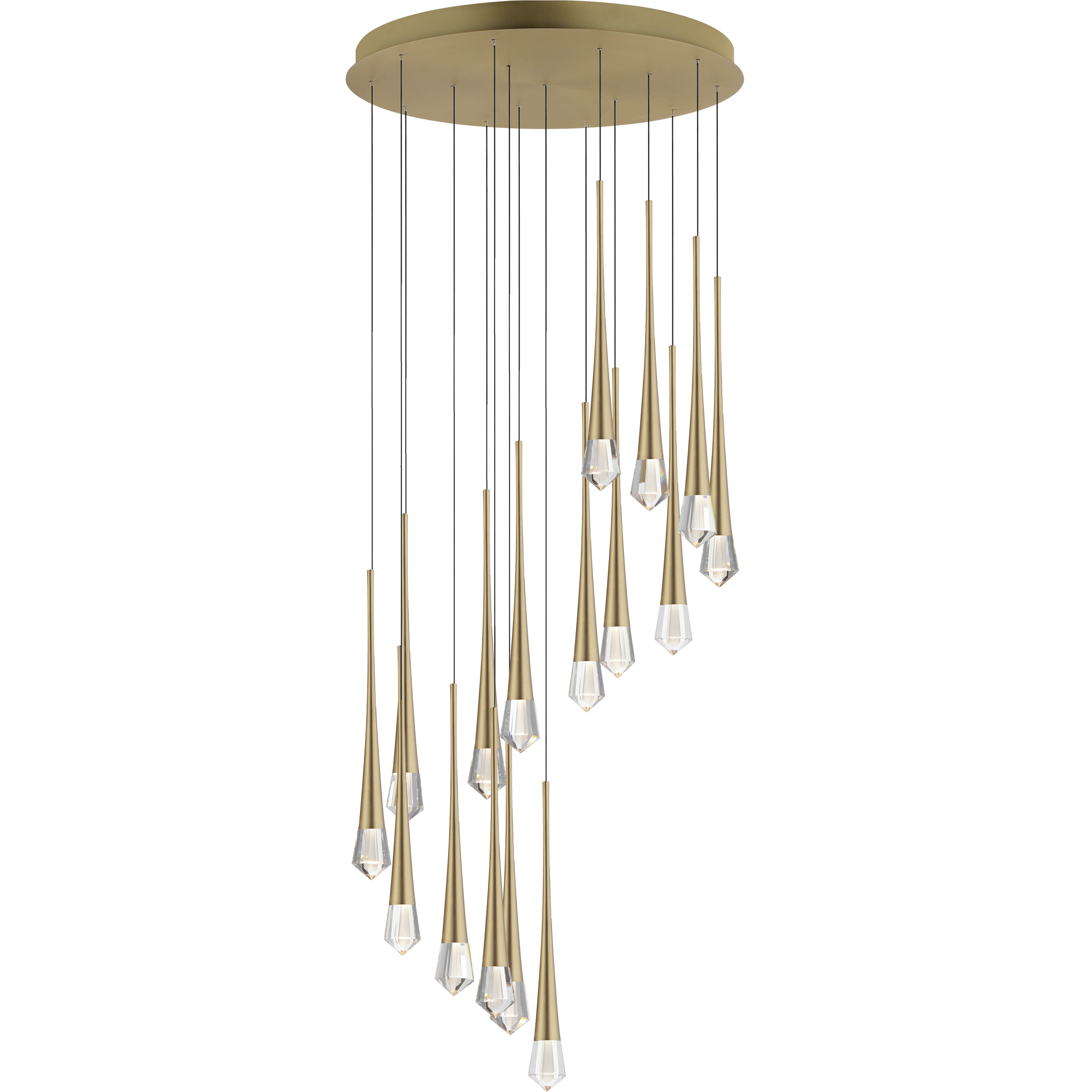 Pierce LED 24.75 inch Gold Multi-Light Pendant Ceiling Light