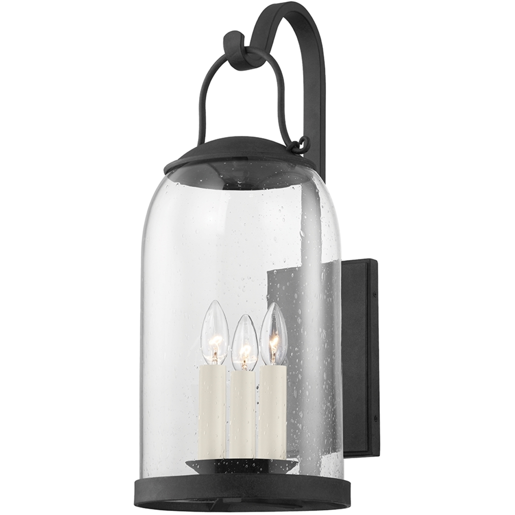 Napa County 3 Light 24 inch French Iron Outdoor Wall Sconce, Medium