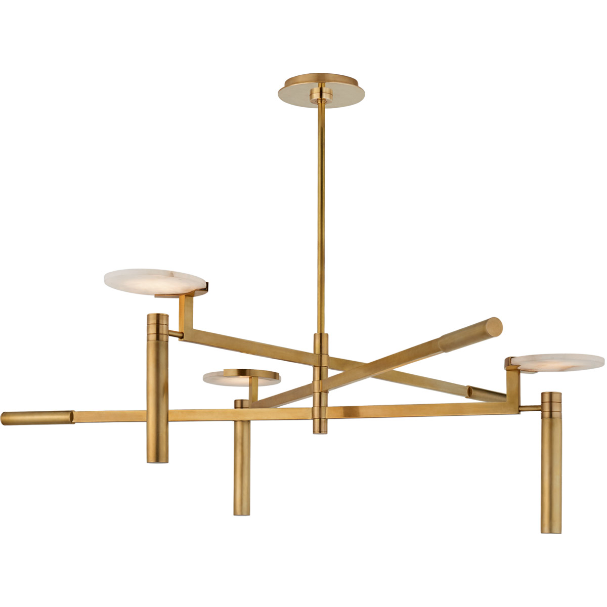 Kelly Wearstler Melange LED 45 inch Antique-Burnished Brass Floating Disc Chandelier Ceiling Light, Large