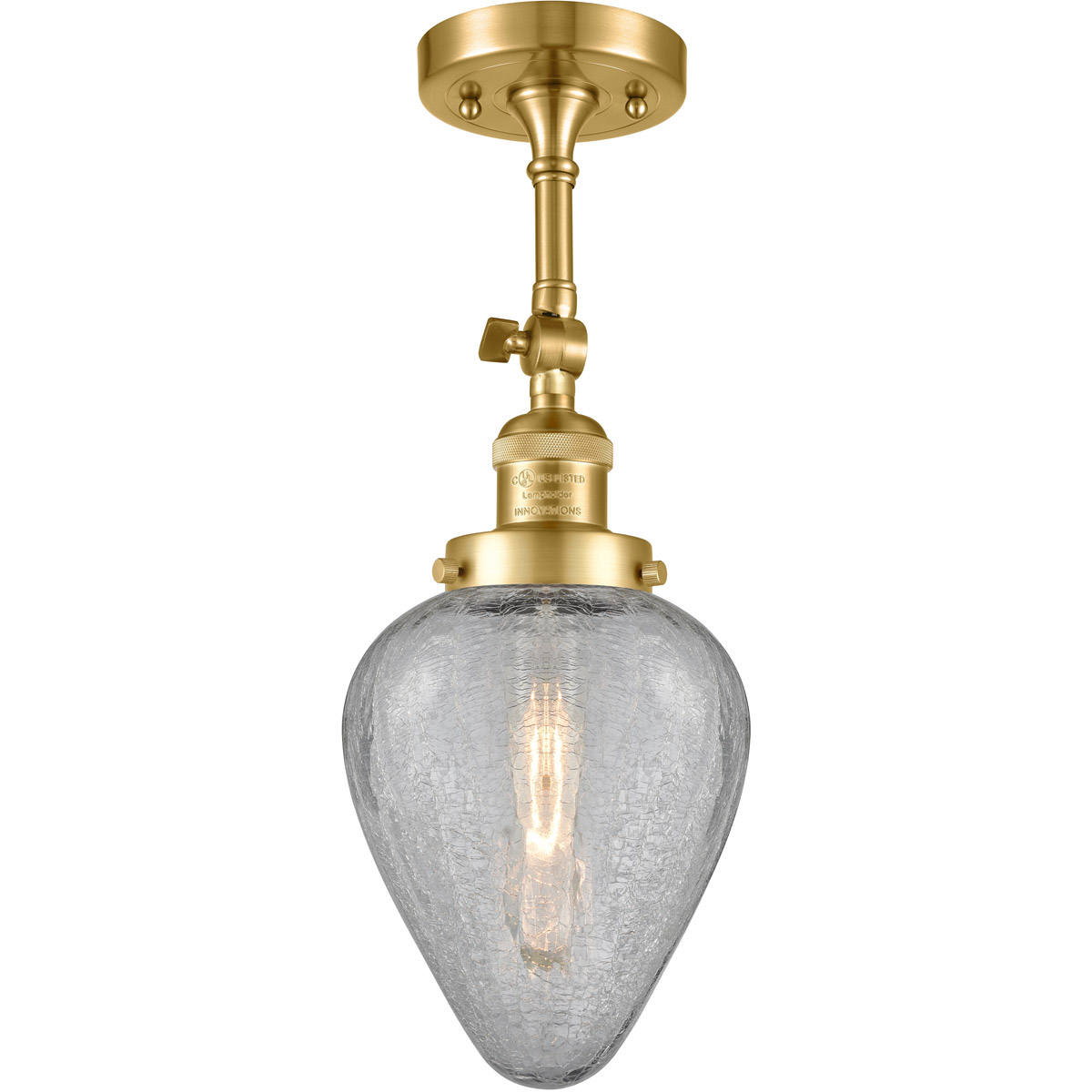 Franklin Restoration Geneseo 1 Light 7 inch Satin Gold Semi-Flush Mount Ceiling Light, Franklin Restoration