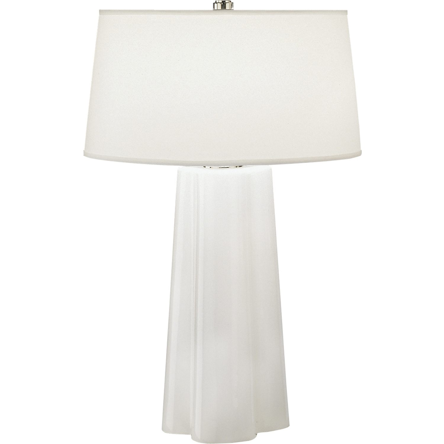 Wavy 26.25 inch 100 watt White Cased Glass Table Lamp Portable Light