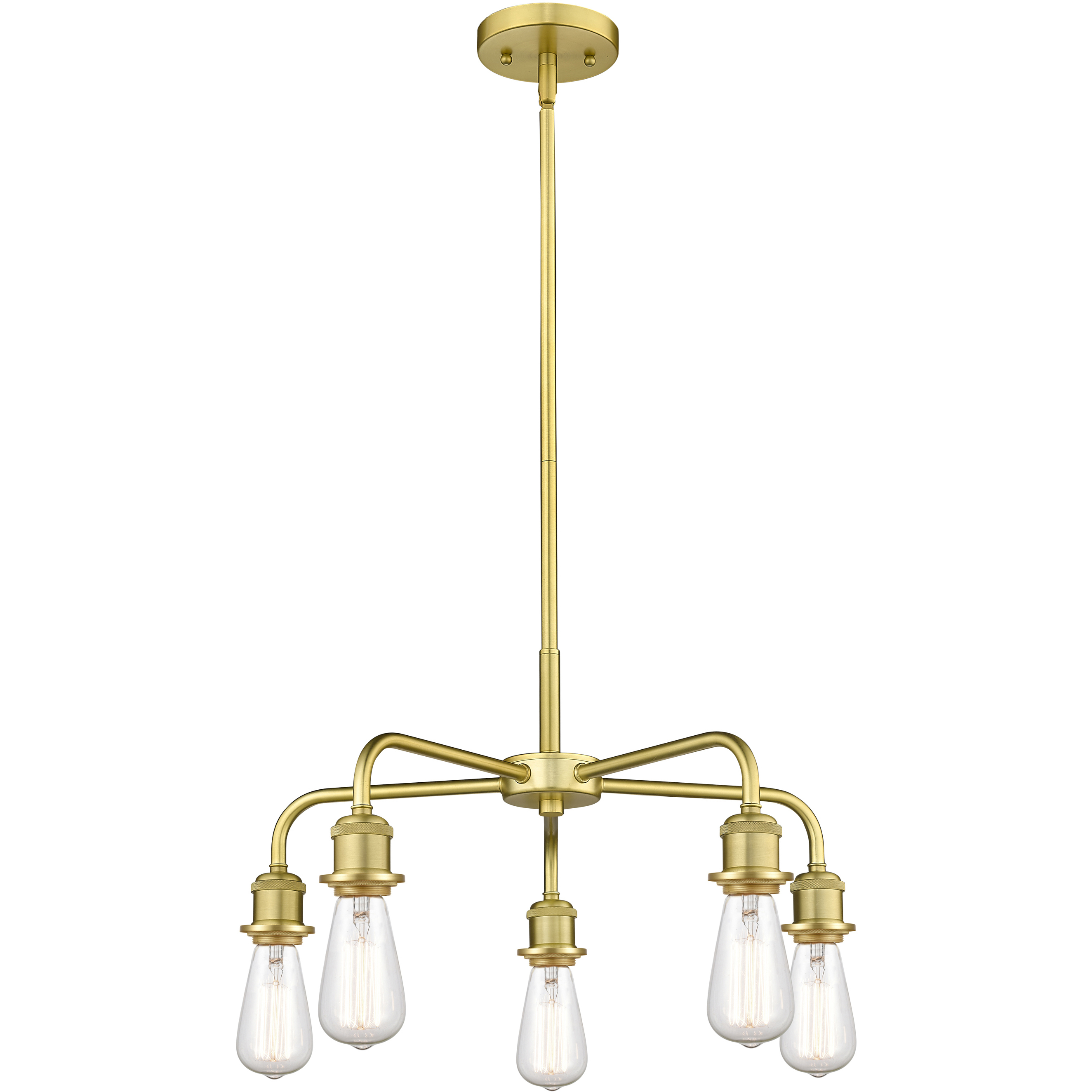 Ballston 5 Light 18 inch Satin Gold Chandelier Ceiling Light