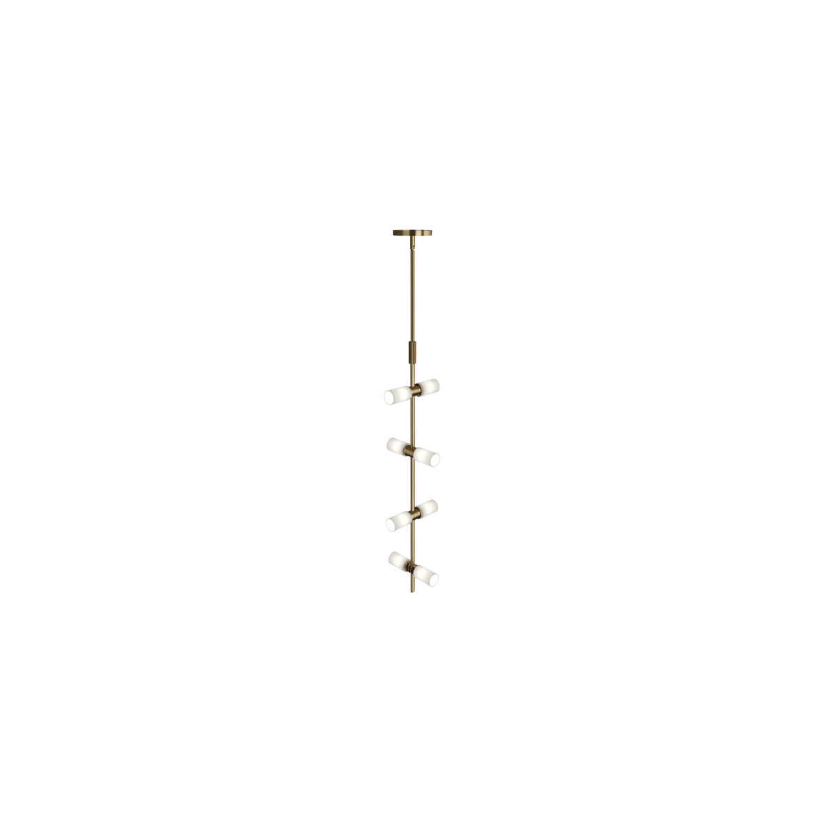 Sean Lavin ModernRail LED 8.9 inch Aged Brass Pendant Ceiling Light in 24V Remote Canopy, Glass Cylinders, Integrated LED