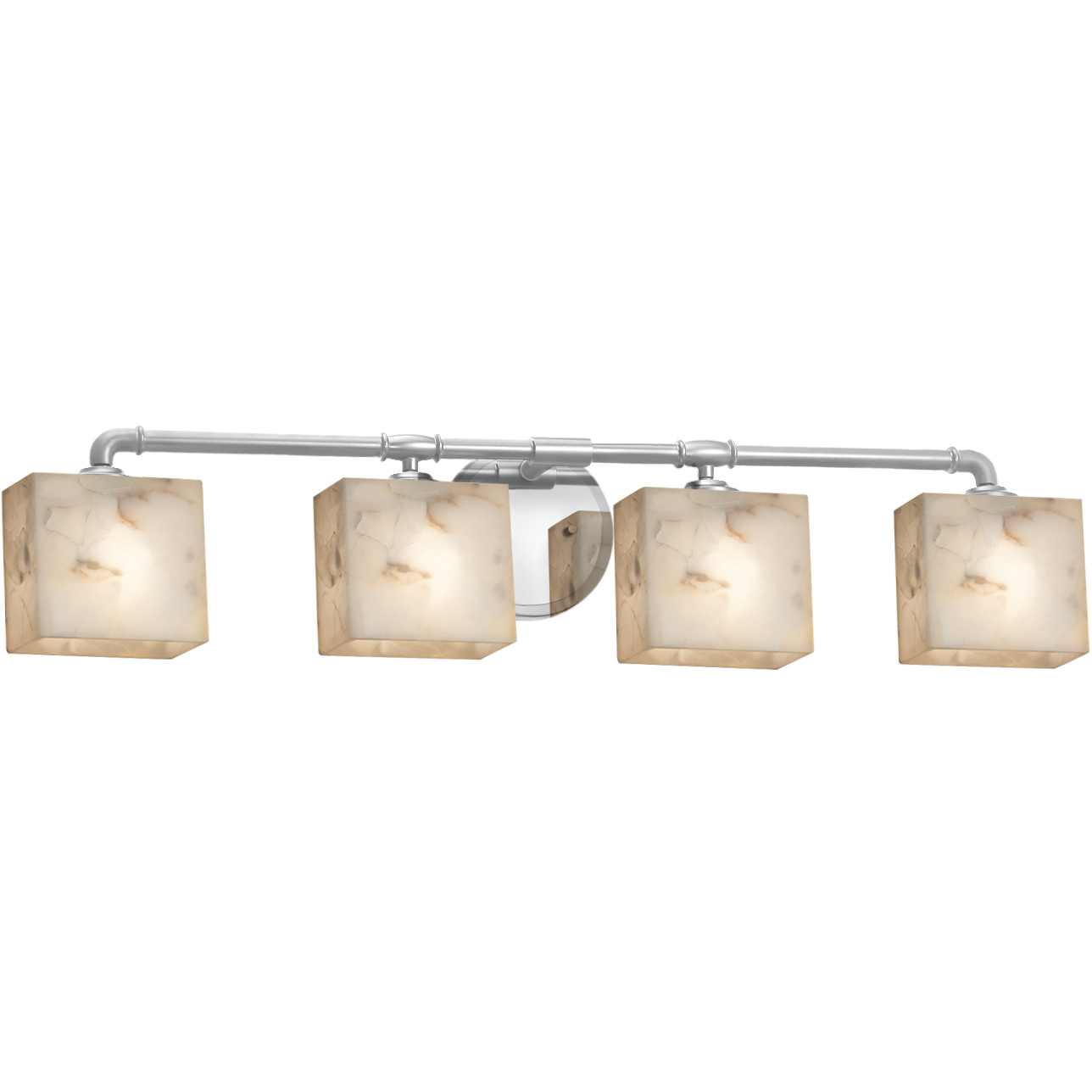Alabaster Rocks Bronx 4 Light 35 inch Polished Chrome Bath Bar Wall Light in Rectangle, Incandescent