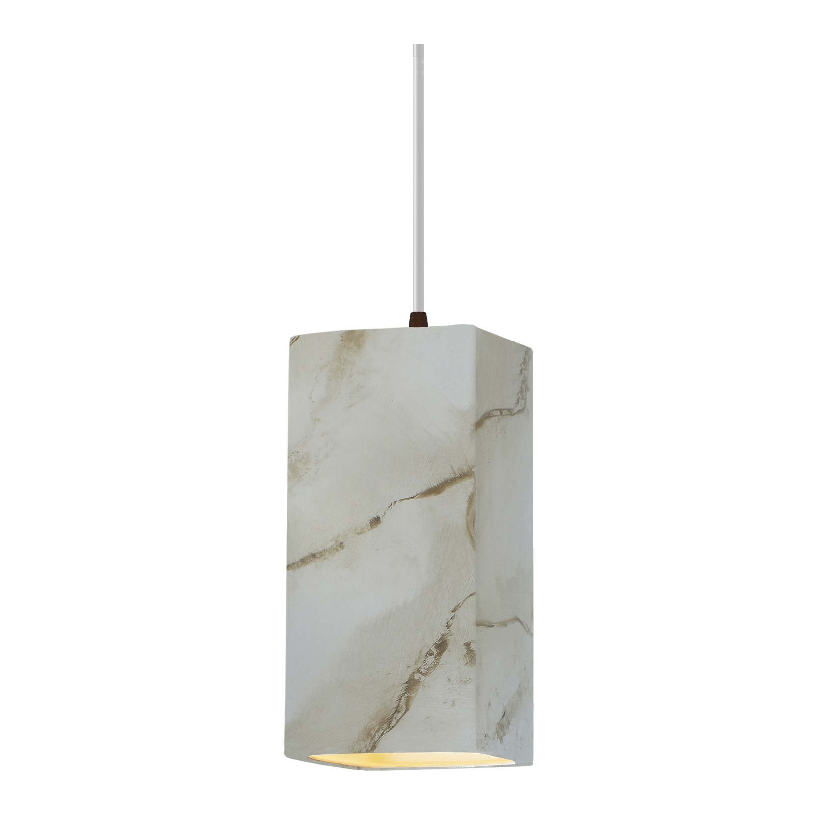 Radiance Collection 1 Light 5.5 inch Dark Bronze and Carrara Marble and White Pendant Ceiling Light