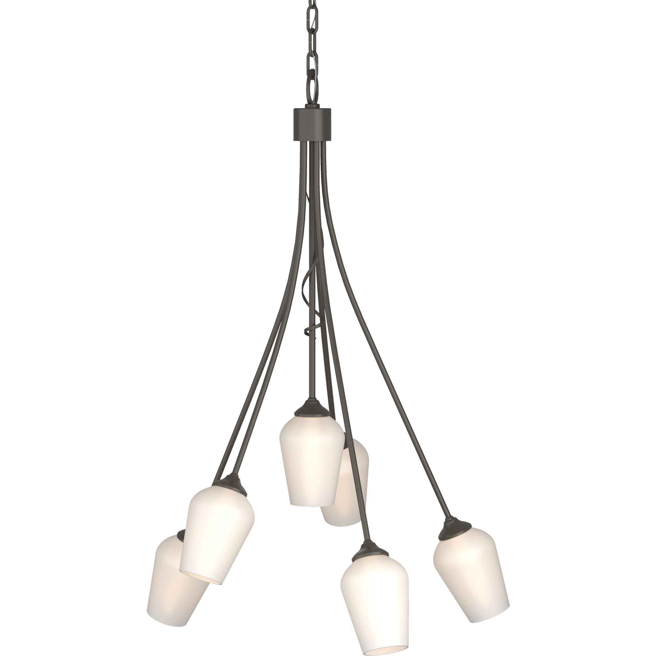 Flora 6 Light 23.1 inch Dark Smoke Chandelier Ceiling Light in Opal