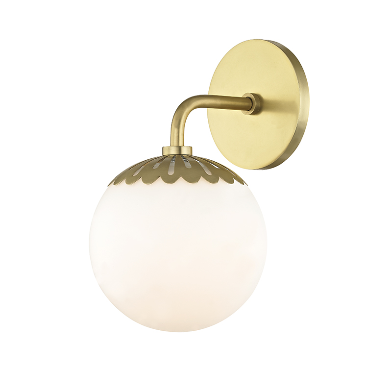 Paige 1 Light 6.25 inch Aged Brass Bath Vanity Wall Light