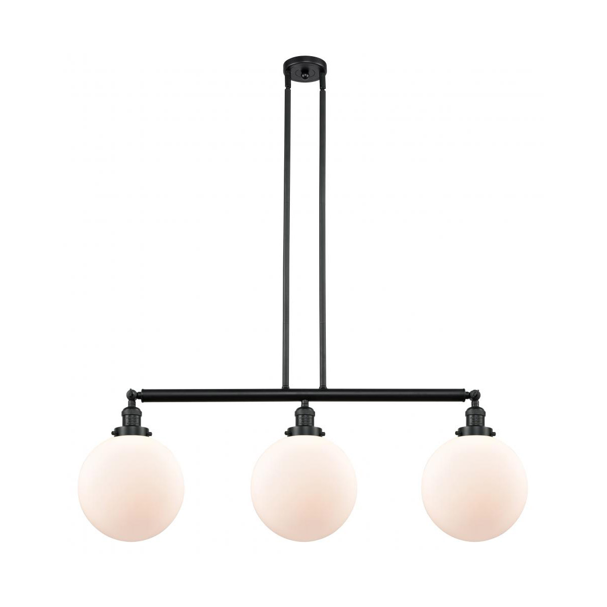 Franklin Restoration X-Large Beacon LED 42 inch Matte Black Island Light Ceiling Light in Matte White Glass, Franklin Restoration
