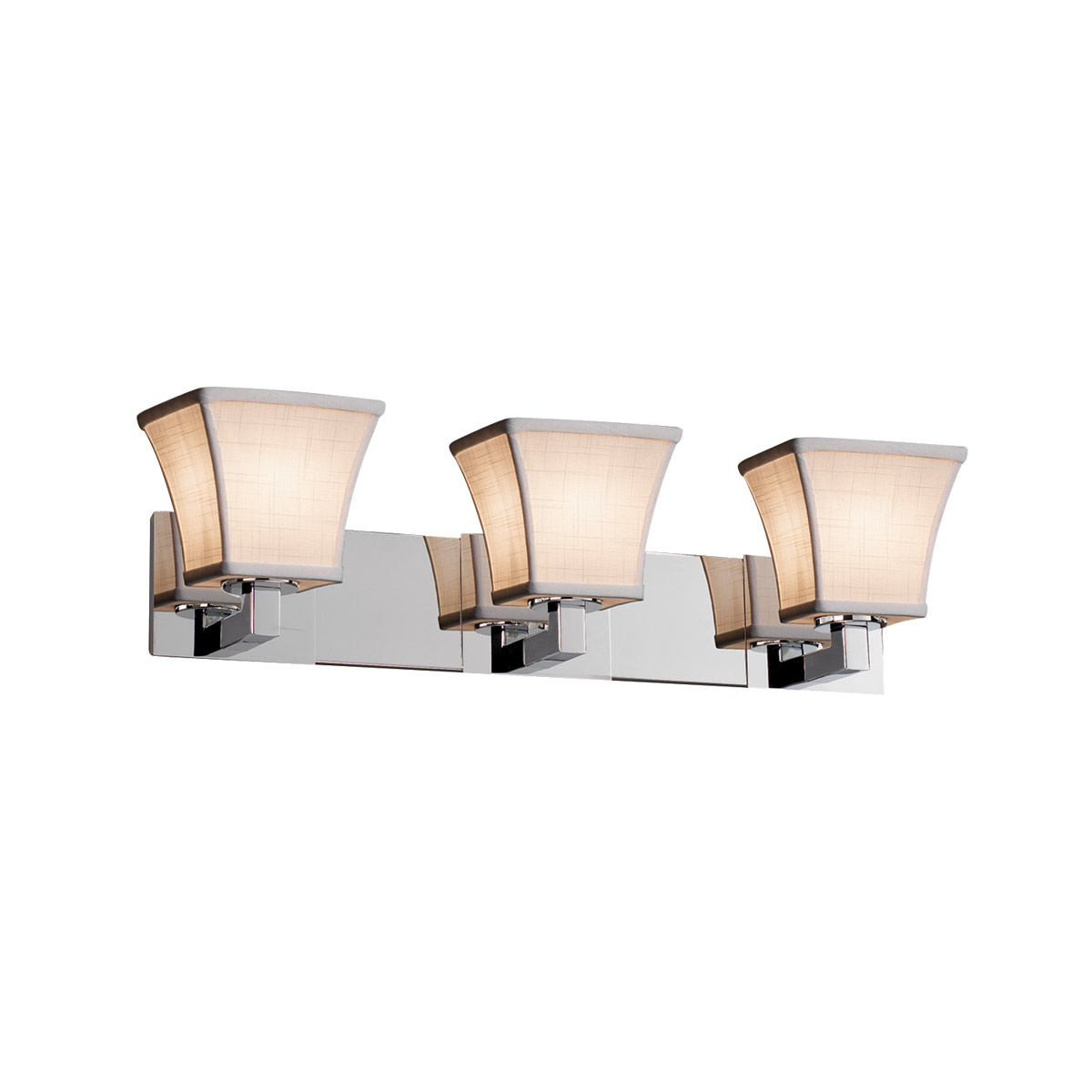 Textile 27 inch Polished Chrome Bath Bar Wall Light in Rectangle, Incandescent, Gray