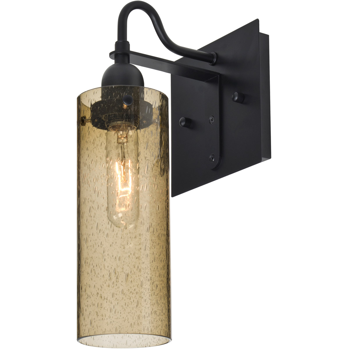Juni 10 1 Light 6 inch Black Wall Sconce Wall Light in Latte Bubble Glass