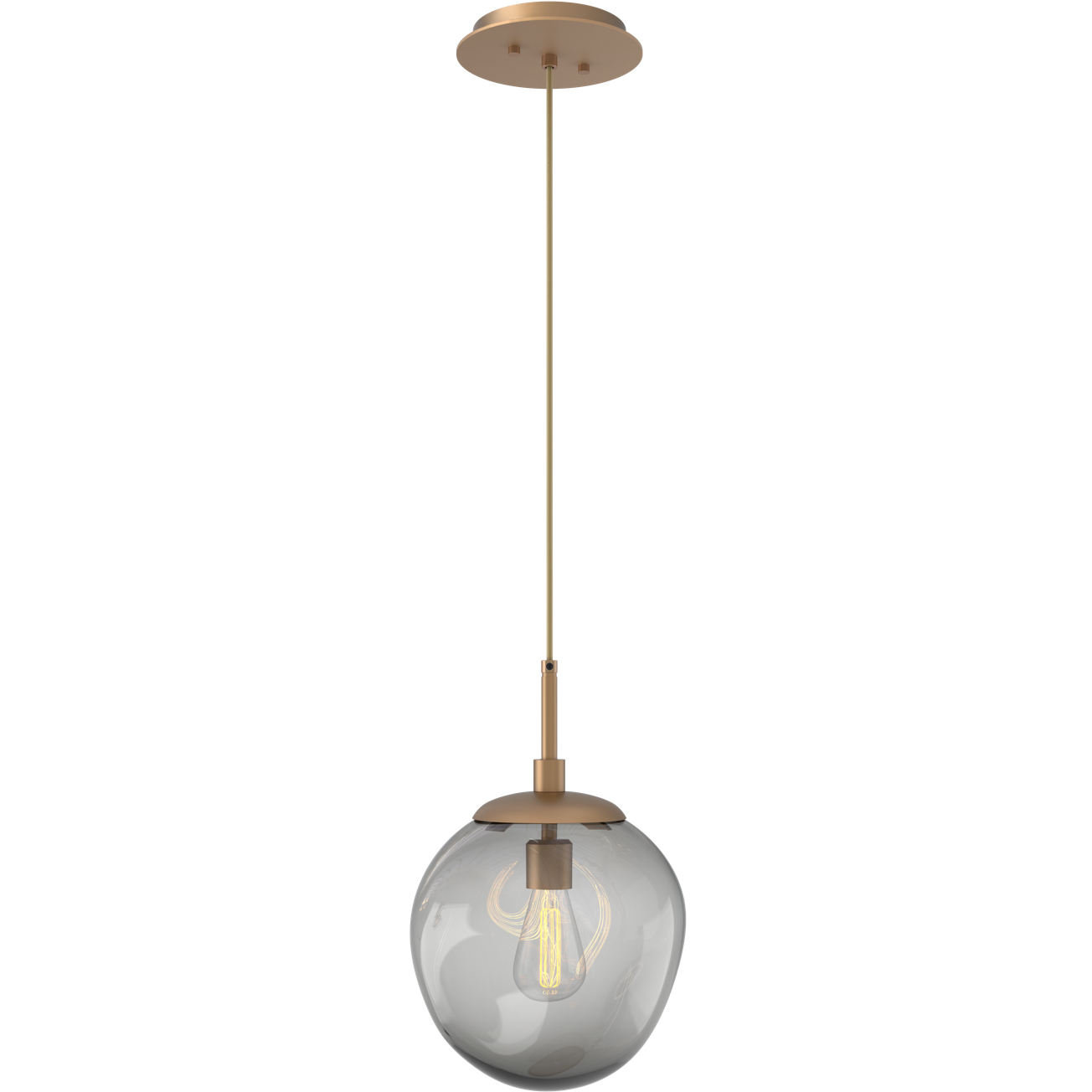 Aster Incandescent 1 Light 10 inch Novel Brass Pendant Ceiling Light in Smoke Aster