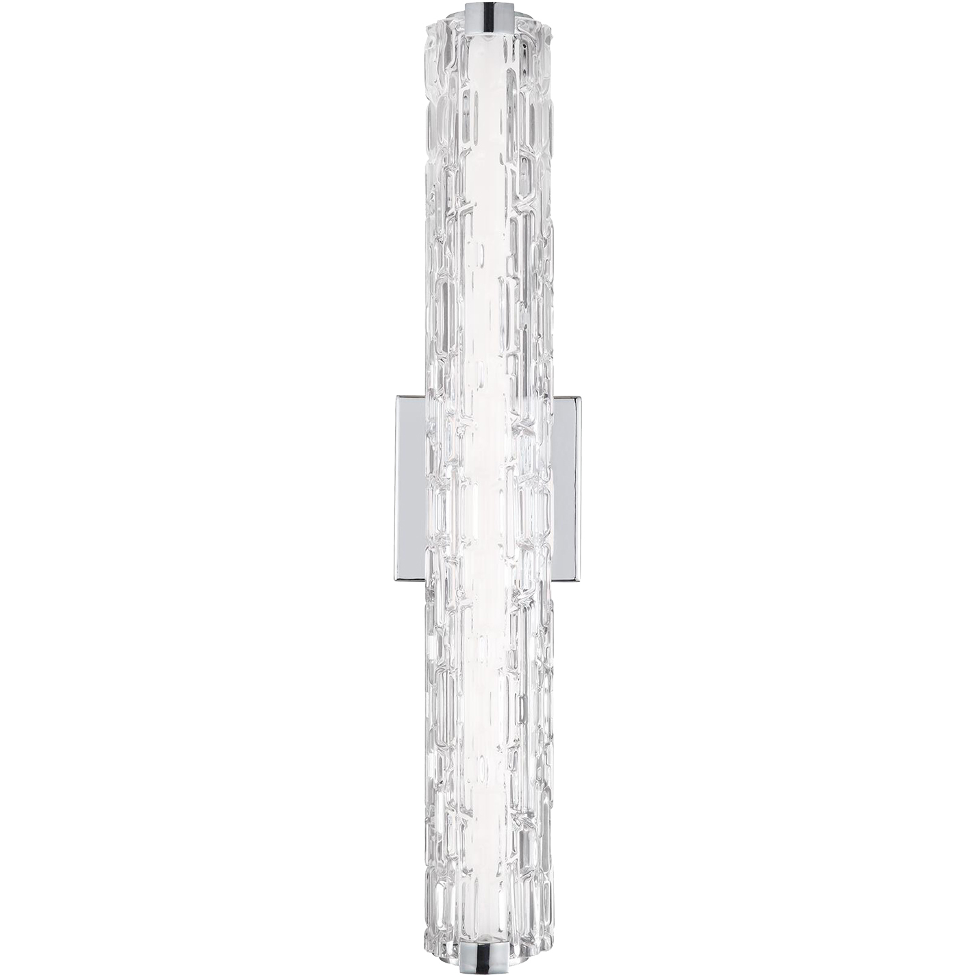 Sean Lavin Cutler LED 24 inch Chrome Vanity Light Wall Light in Clear Staggered Rock