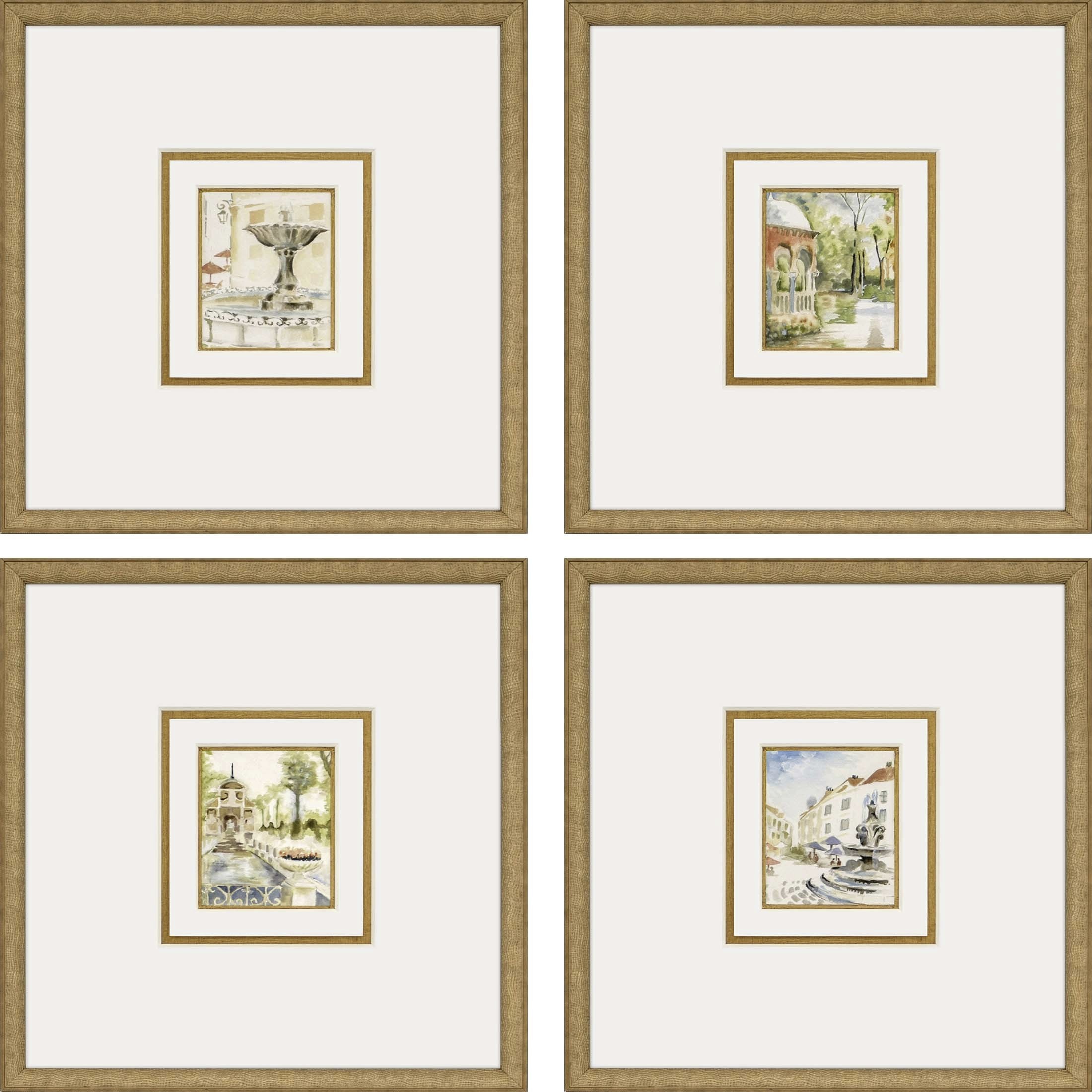Fountains Multi and Green and Beige and Blue Framed Art, The Studio