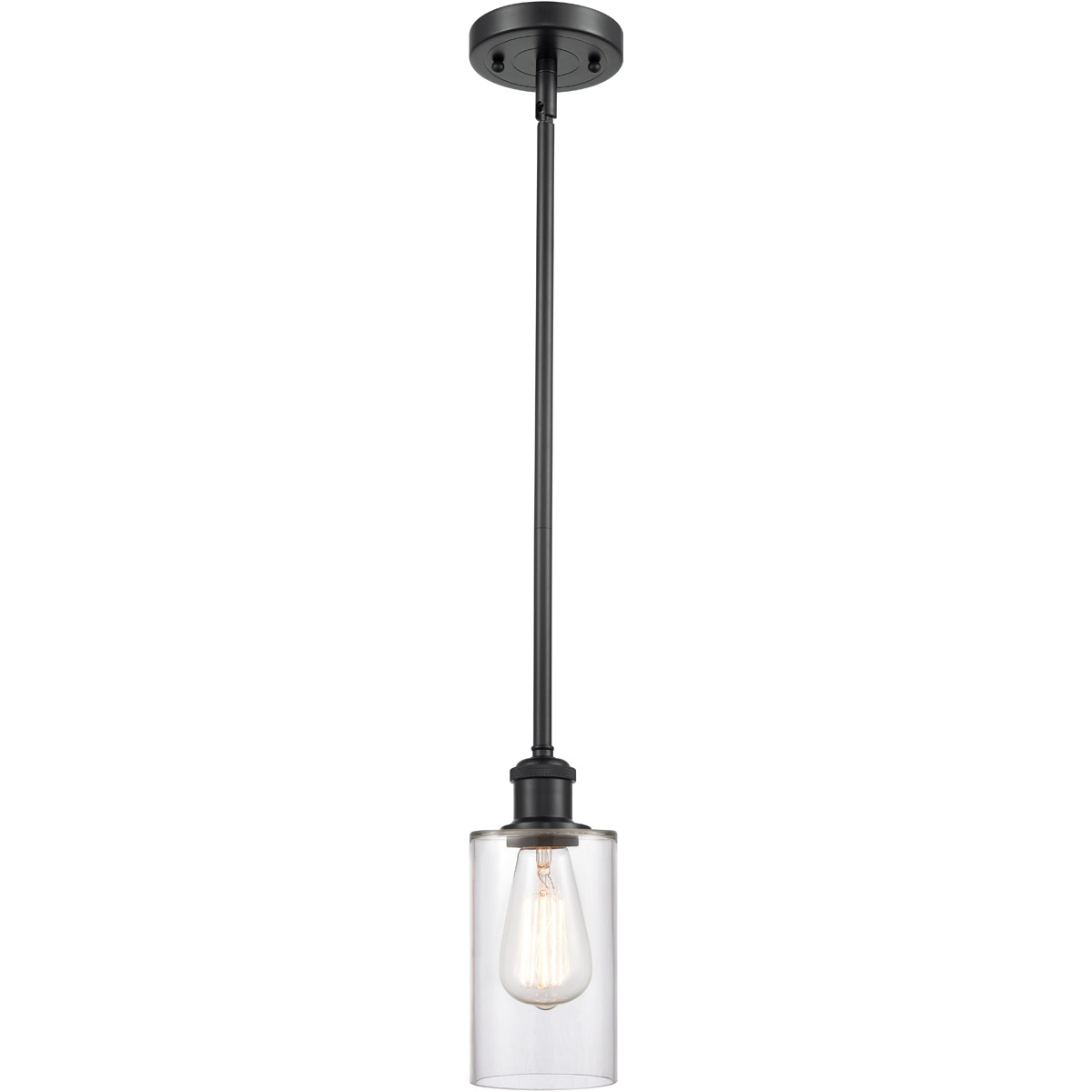 Ballston Clymer 1 Light 4 inch Matte Black Pendant Ceiling Light in Clear Glass, Ballston