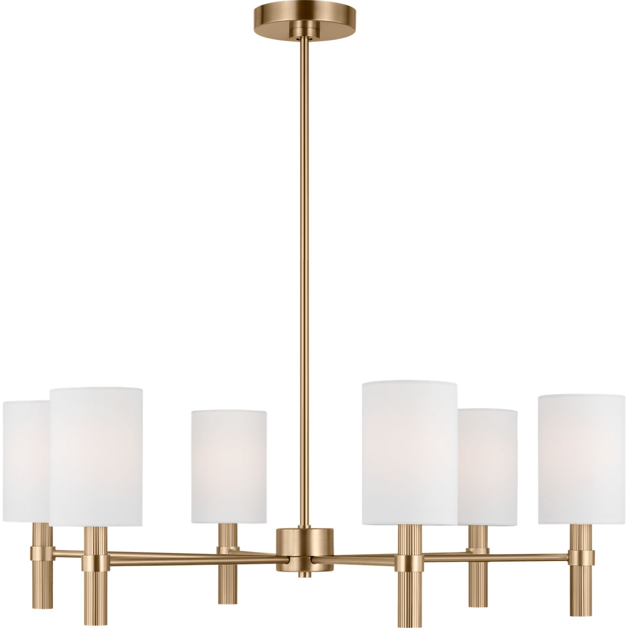 Drew & Jonathan Scott Manor 6 Light 30 inch Satin Brass Chandelier Ceiling Light