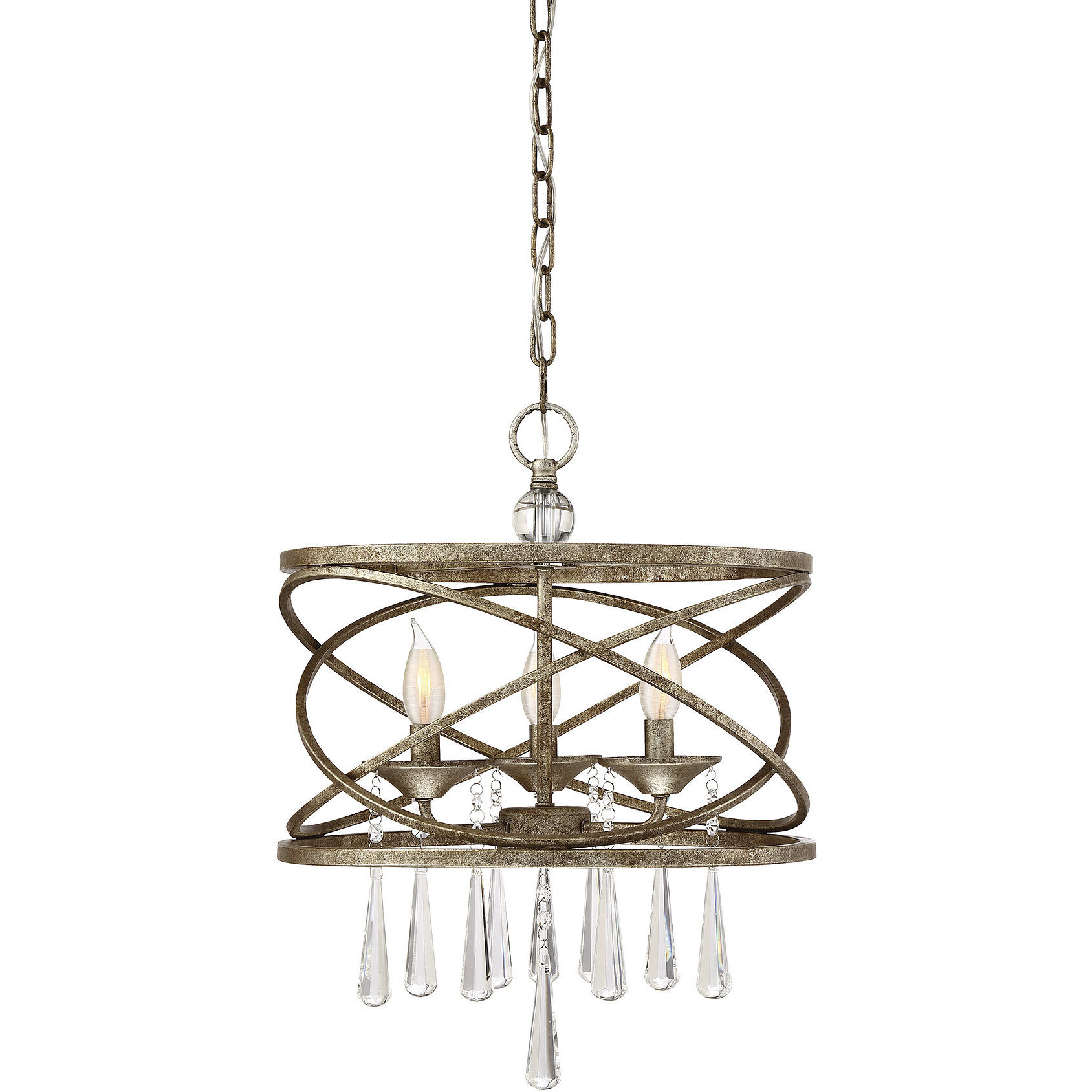 Trumbull 3 Light 16 inch Brittannia Gold Pendant Ceiling Light