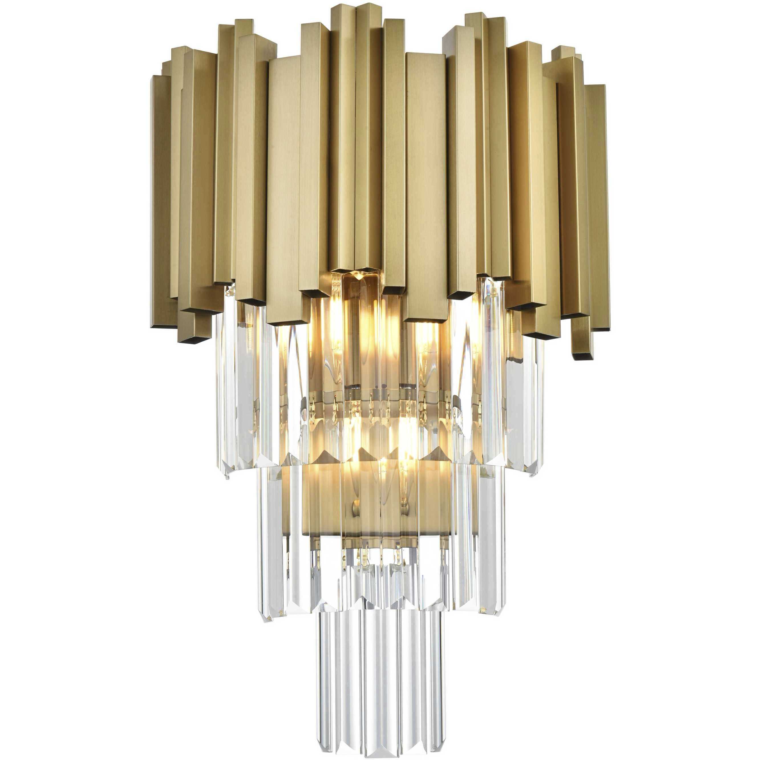 Willow 3 Light 12 inch Satin Gold Wall Sconce Wall Light
