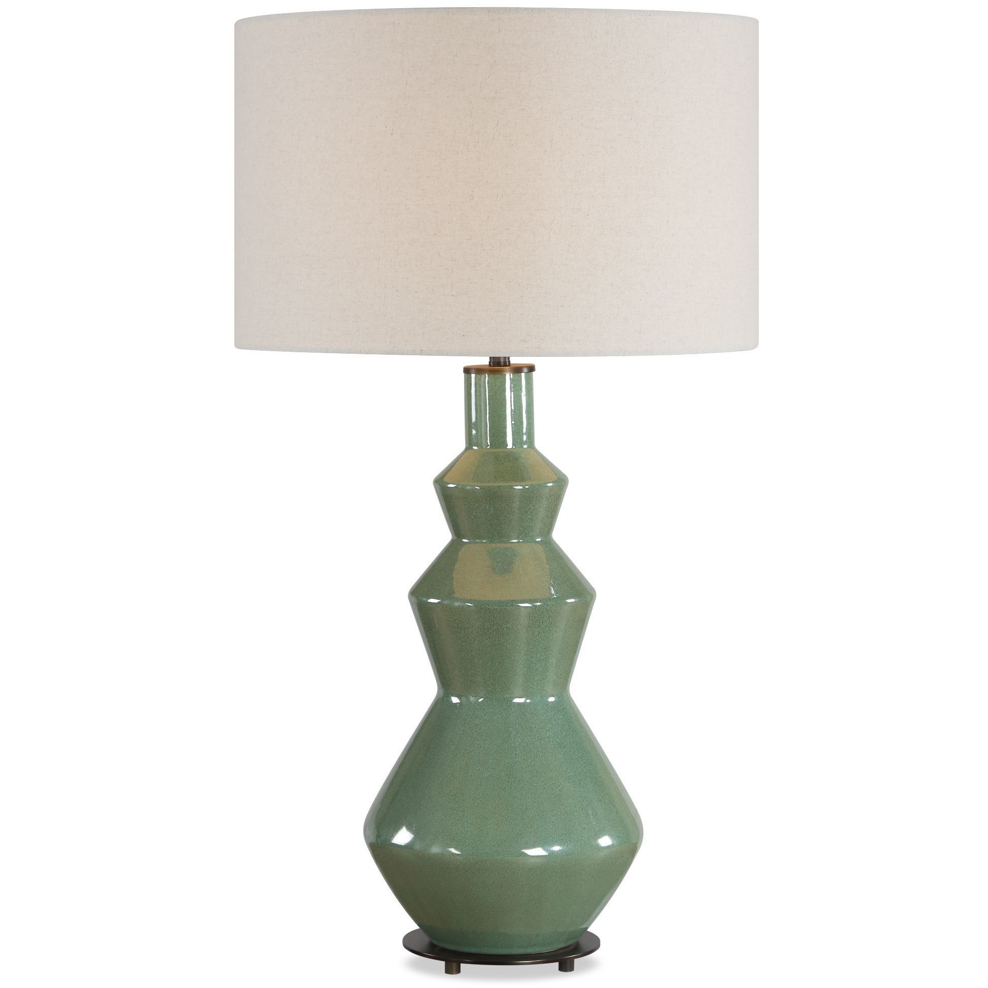 Kitley 29.25 inch 150 watt Sage Green Glaze and Antique Brass Table Lamp Portable Light