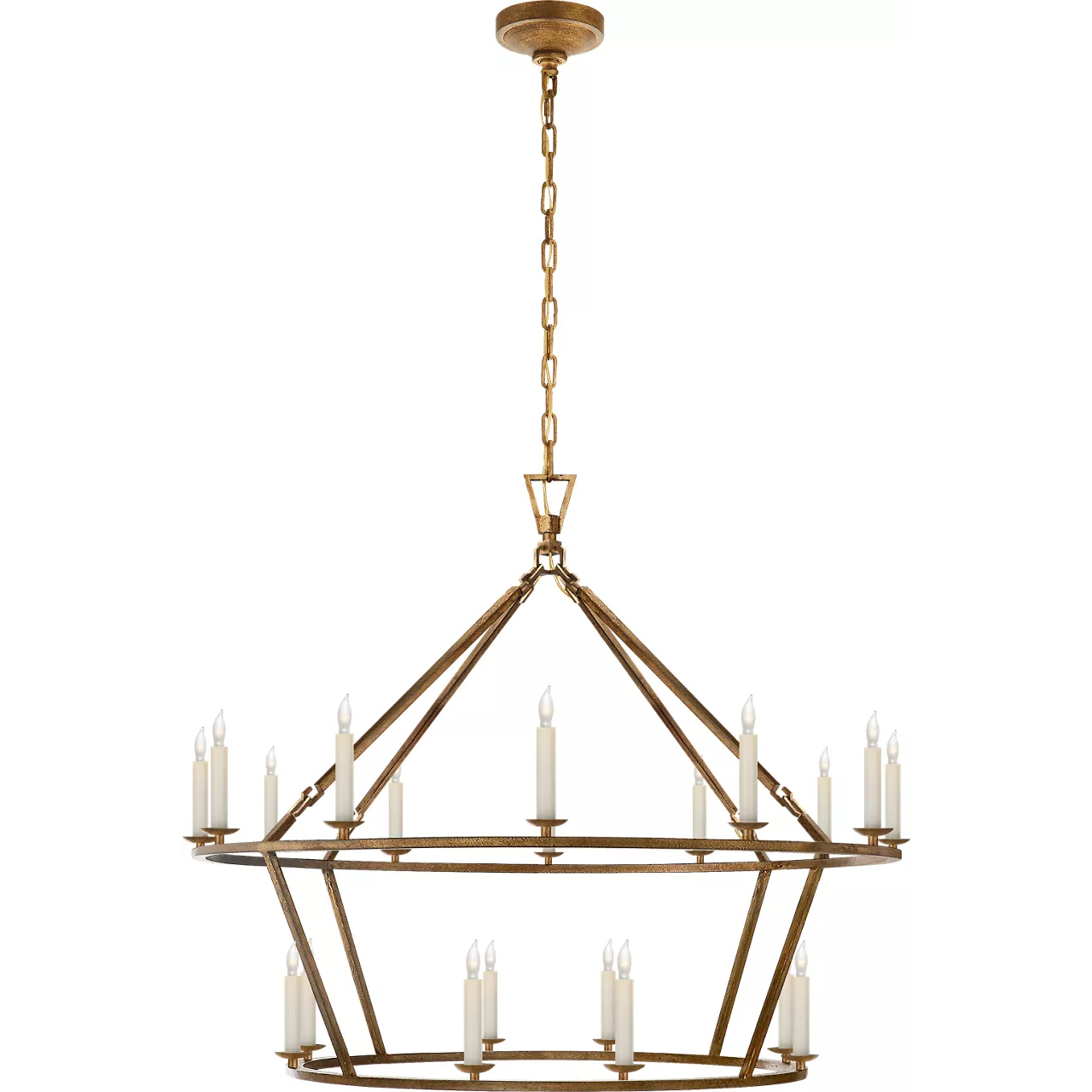 Chapman & Myers Darlana 20 Light 40 inch Gilded Iron Two-Tiered Ring Chandelier Ceiling Light, Large