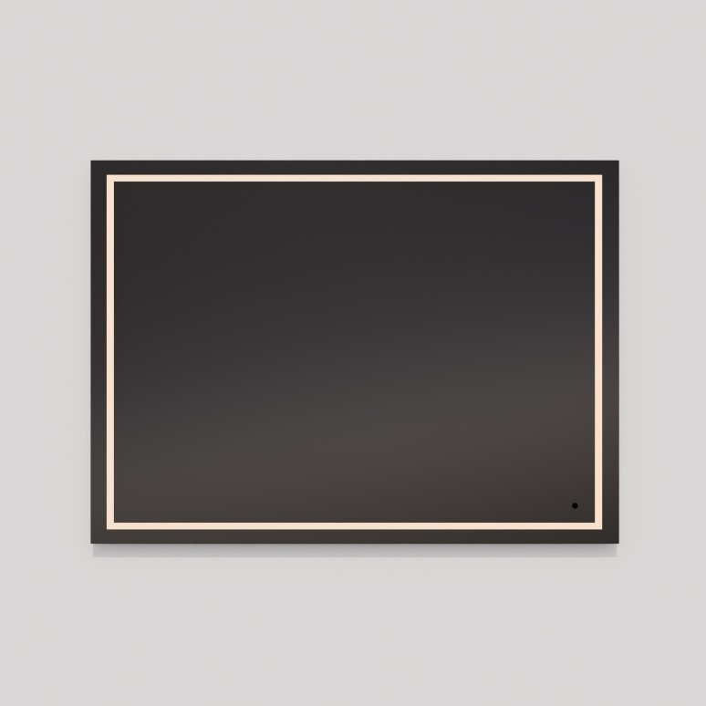 Track 48 X 48 inch Black LED Lighted Mirror, Vanita by Oxygen