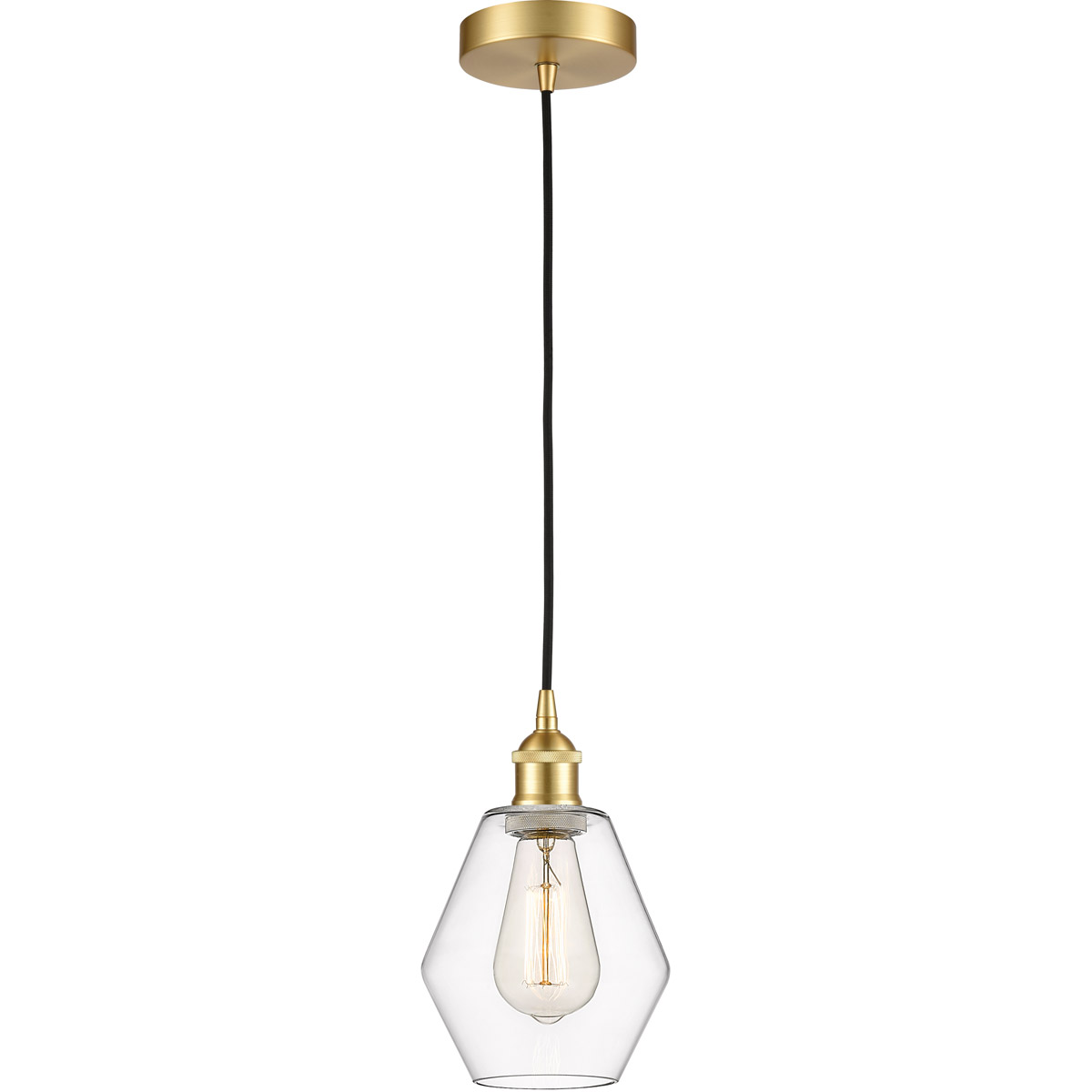 Edison Cindyrella 1 Light 6 inch Satin Gold Mini Pendant Ceiling Light
