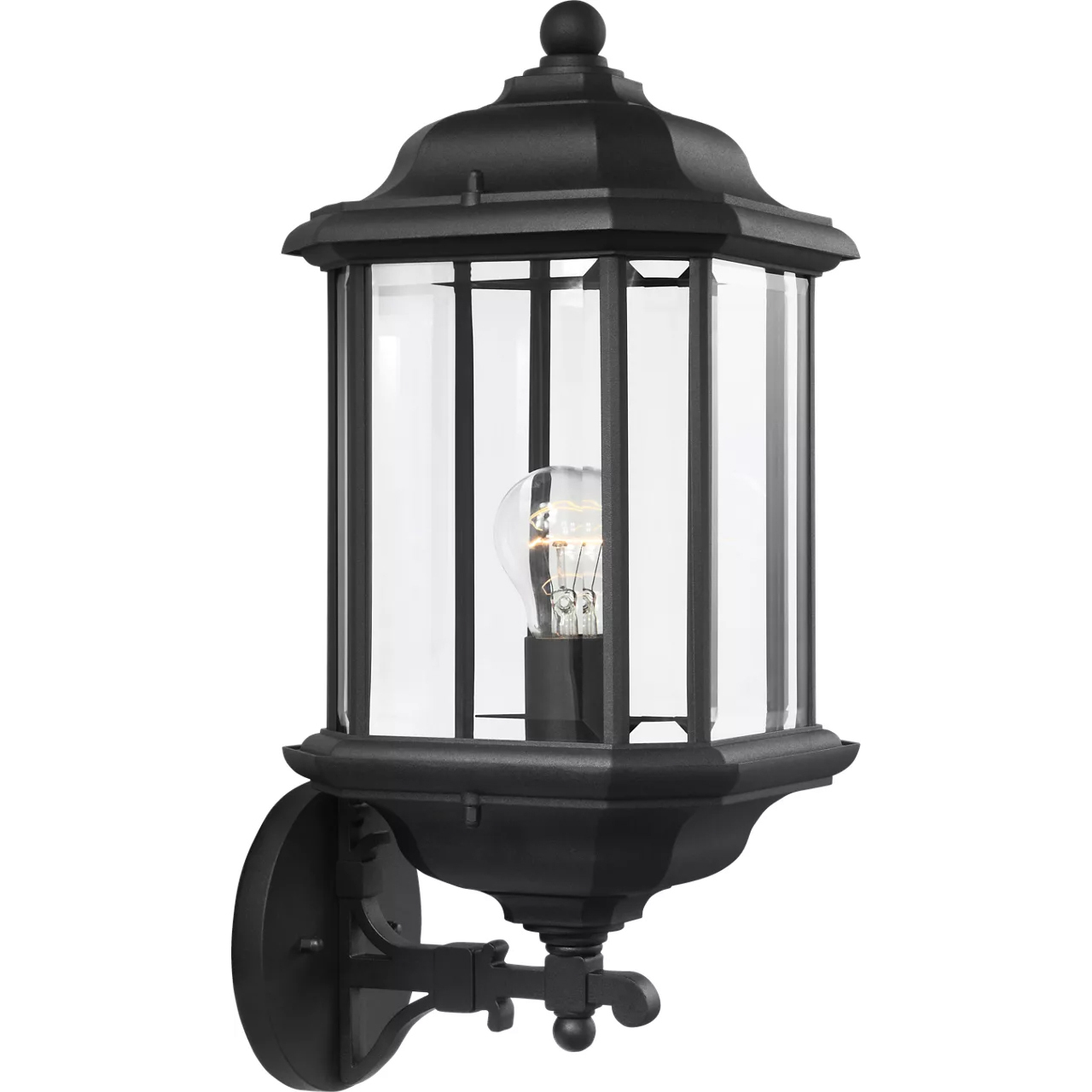 Kent 1 Light 19.25 inch Black Outdoor Wall Lantern, Large