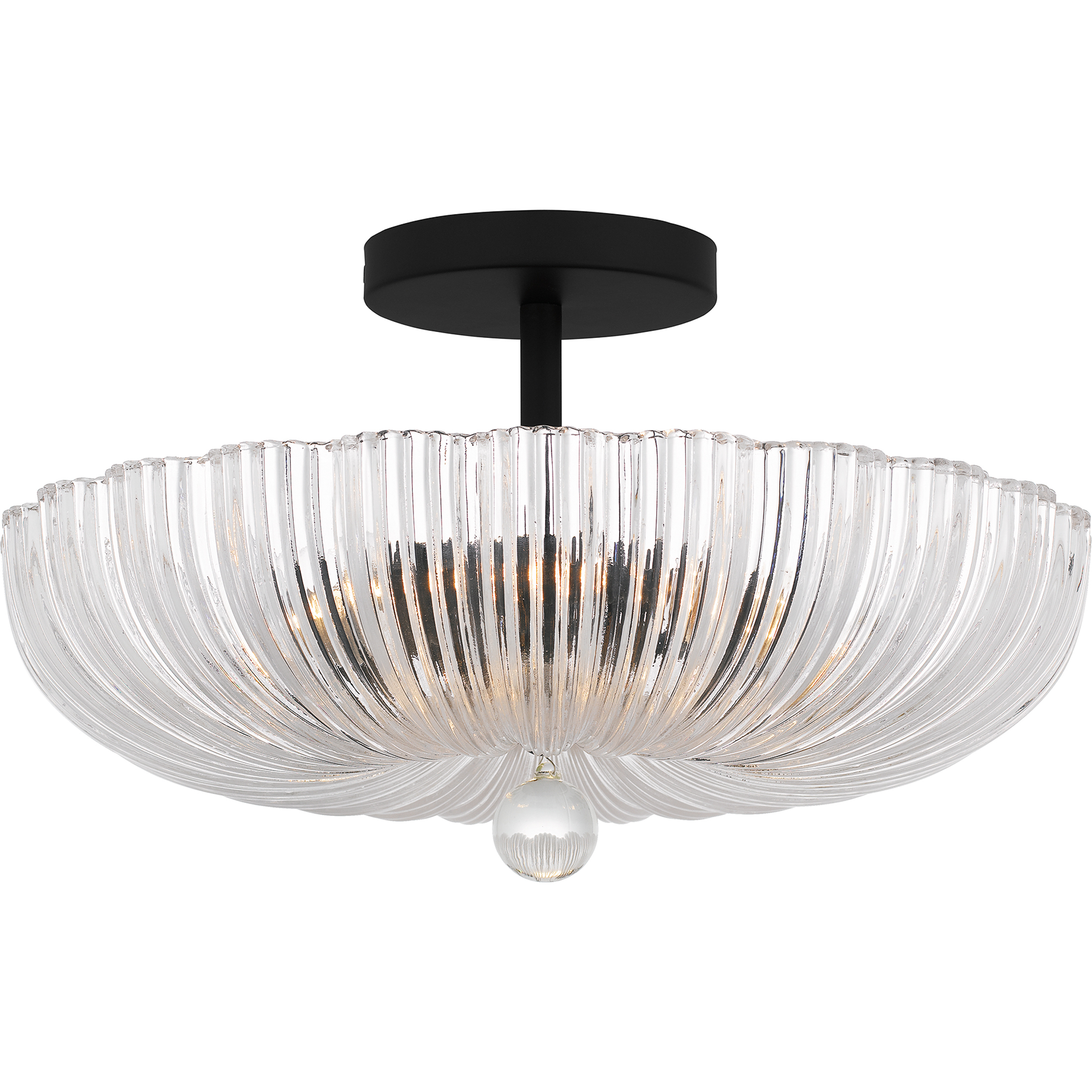Belmond 3 Light 15.75 inch Matte Black Semi-Flush Mount Ceiling Light, Medium