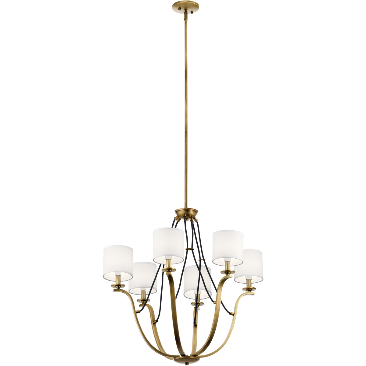 Thisbe 6 Light 27.5 inch Natural Brass Chandelier 1 Tier Medium Ceiling Light, 1 Tier Medium