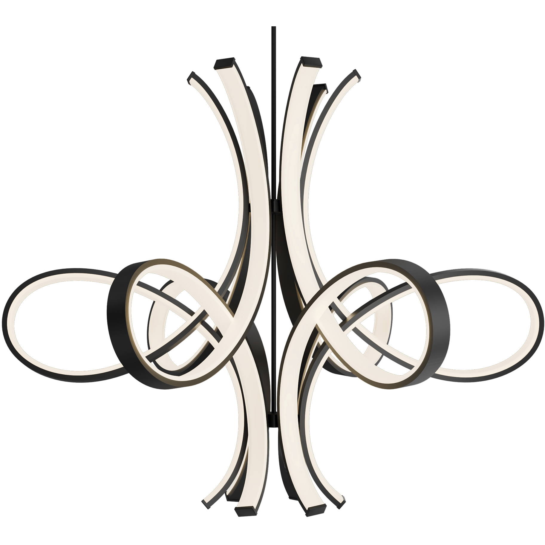Fleur De Lis LED 56 inch Black Indoor Hanging Lighting Ceiling Light