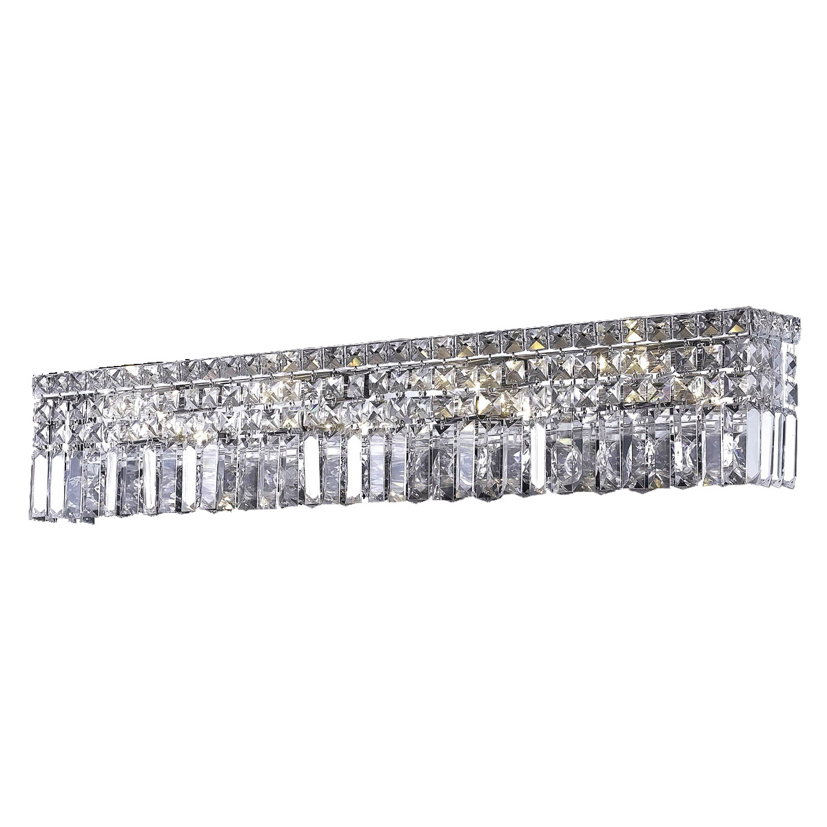 Maxime 8 Light 36 inch Chrome Vanity Light Wall Light in Clear, Royal Cut