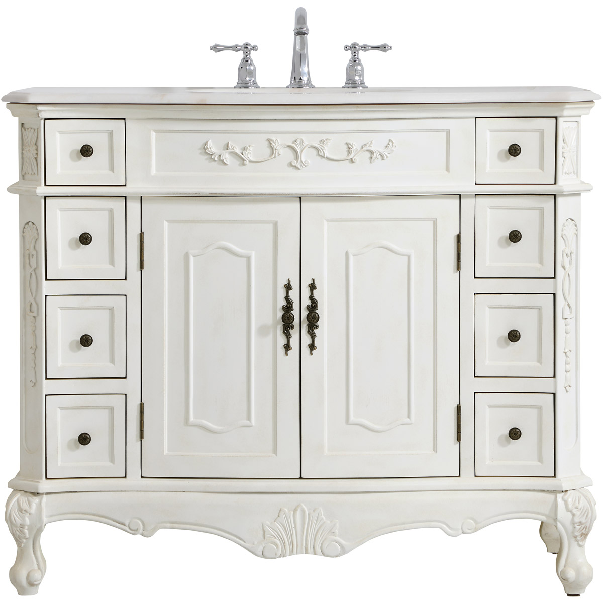 Danville 42 X 42 X 36 inch Antique White and Antique Bronze Vanity Sink Set