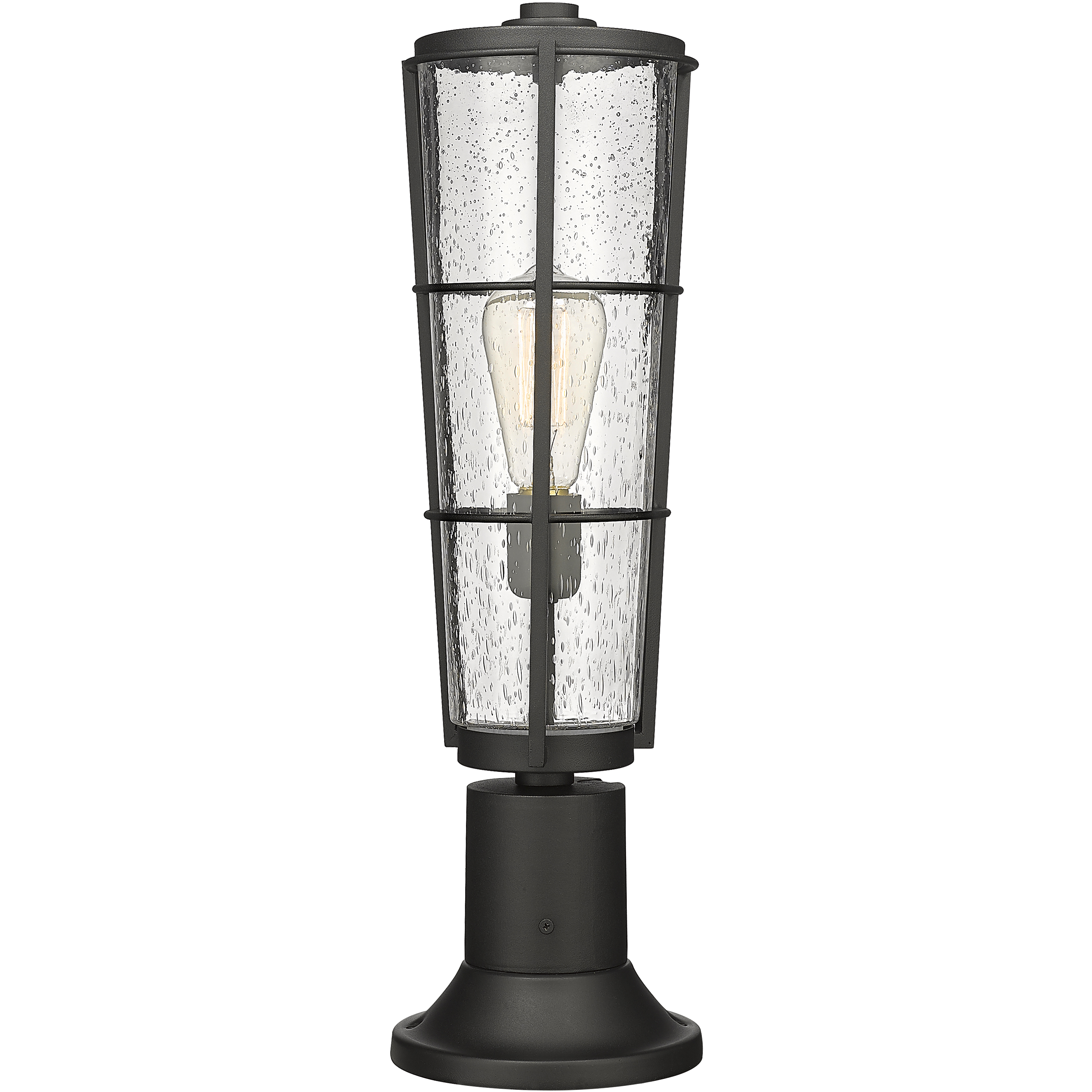 Helix 1 Light 22 inch Black Outdoor Pier Mounted Fixture