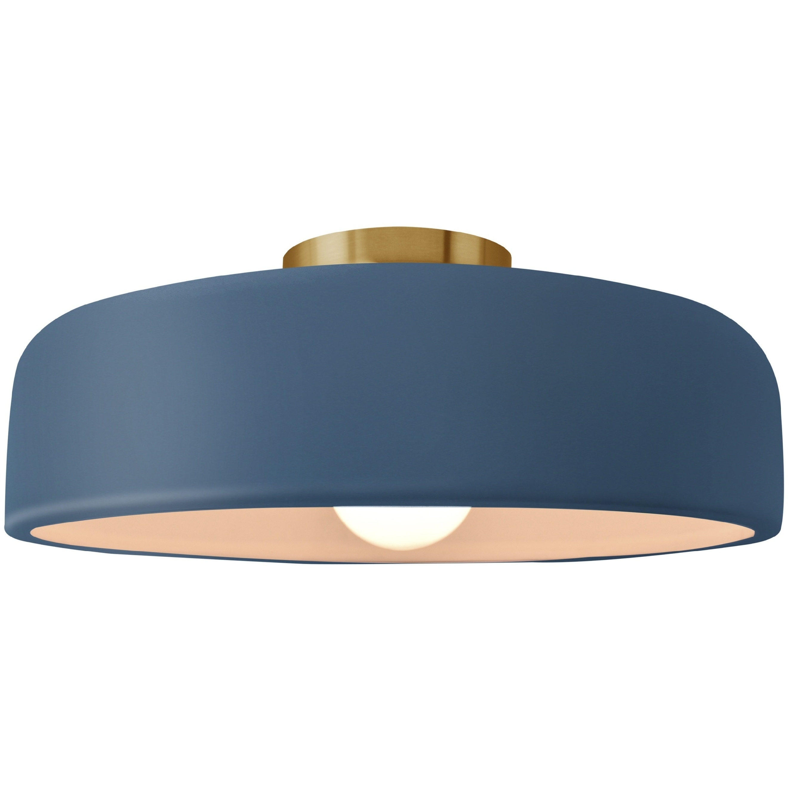Radiance Collection - Spire 1 Light 13 inch Midnight Sky and Brushed Brass Semi-Flush Ceiling Light in Replaceable Bulb, 13W x 6H, Form+Finish+Function