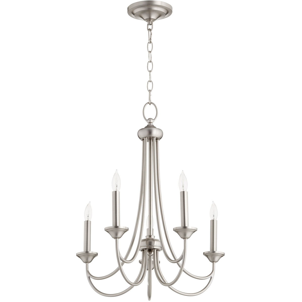 Brooks 5 Light 22 inch Satin Nickel Chandelier Ceiling Light