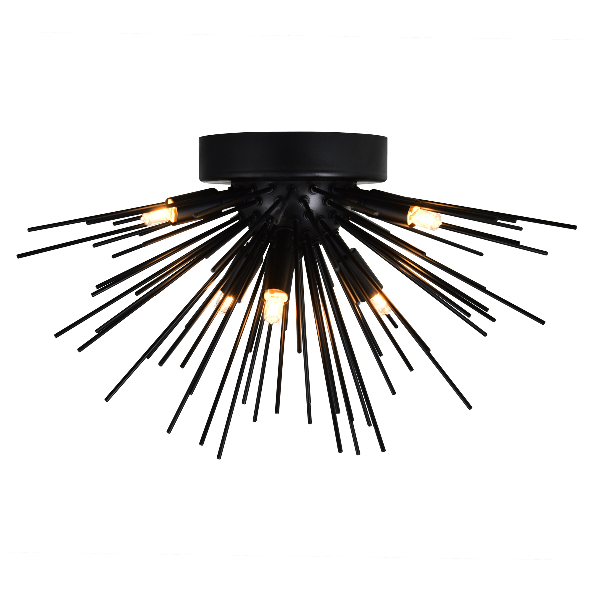 Savannah 6 Light 20 inch Black Flush Mount Ceiling Light