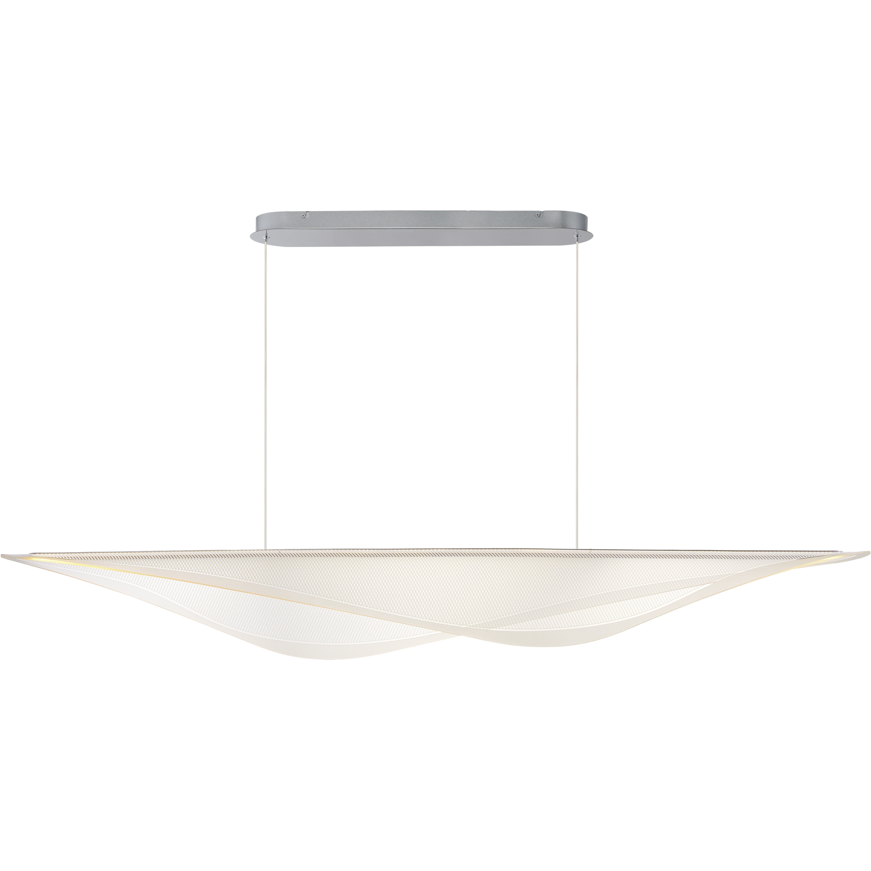 Manta LED 70.75 inch Polished Chrome Linear Pendant Ceiling Light in Clear Ribbed