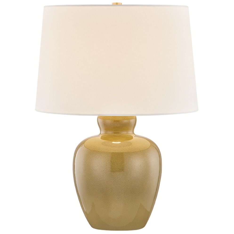 Azaire 24 inch 15 watt Aged Brass and Ceramic Ginger Tea Table Lamp Portable Light