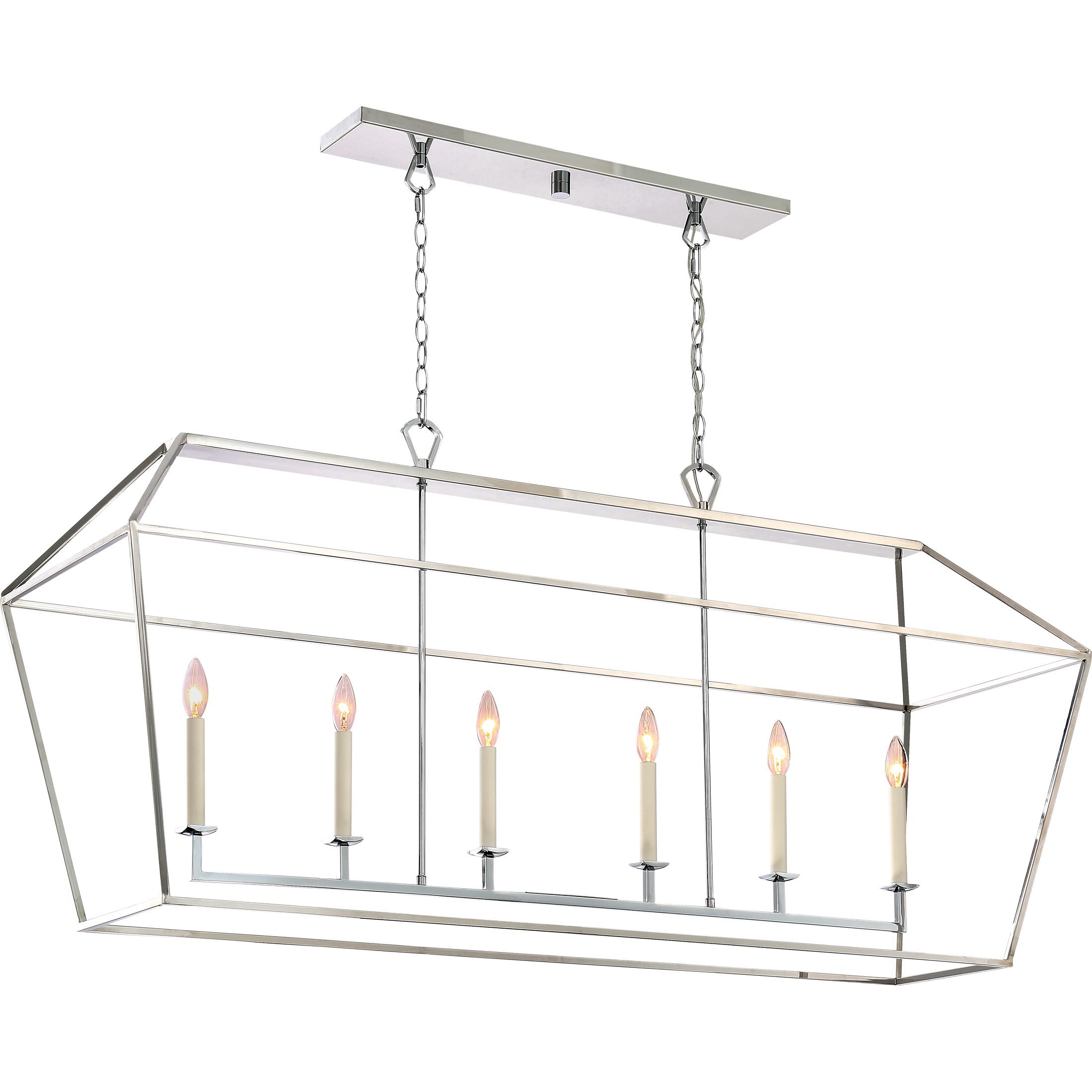 Aviary 6 Light 54 inch Polished Nickel Island Chandelier Ceiling Light 