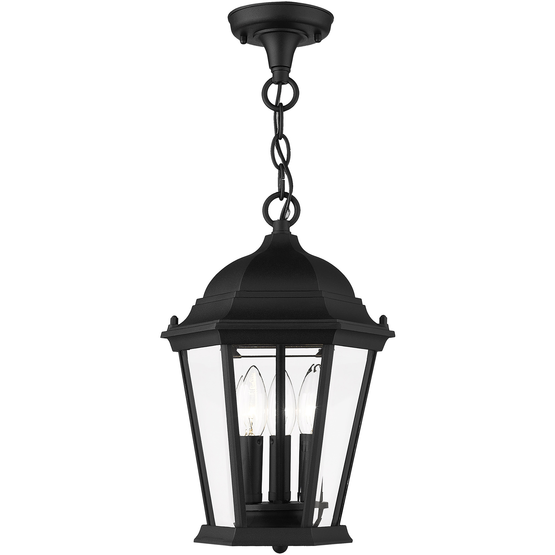 Hamilton 3 Light 9.5 inch Textured Black Outdoor Pendant Lantern